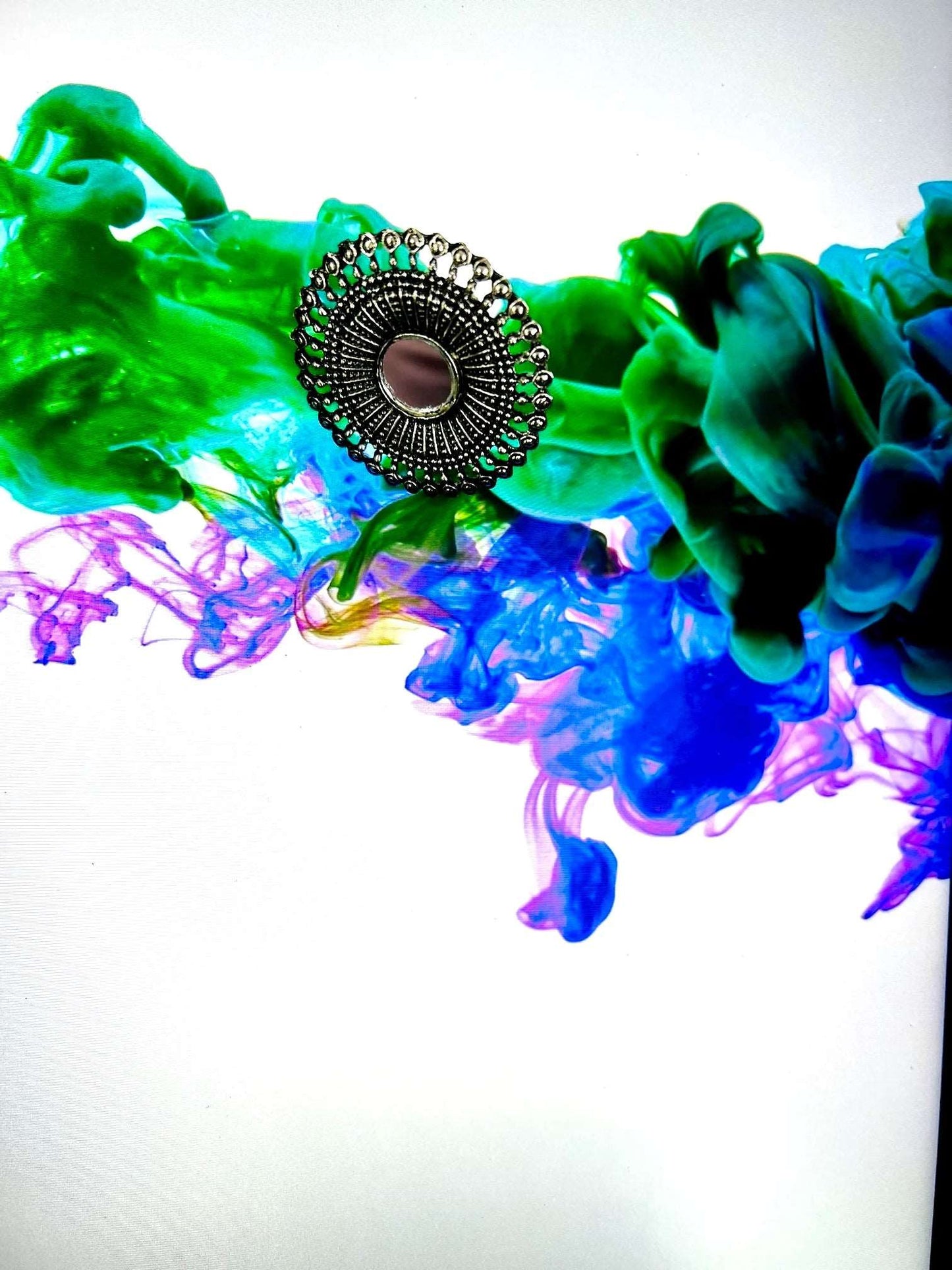 Silver Oxidized Alloy Ring - Store Chikankari