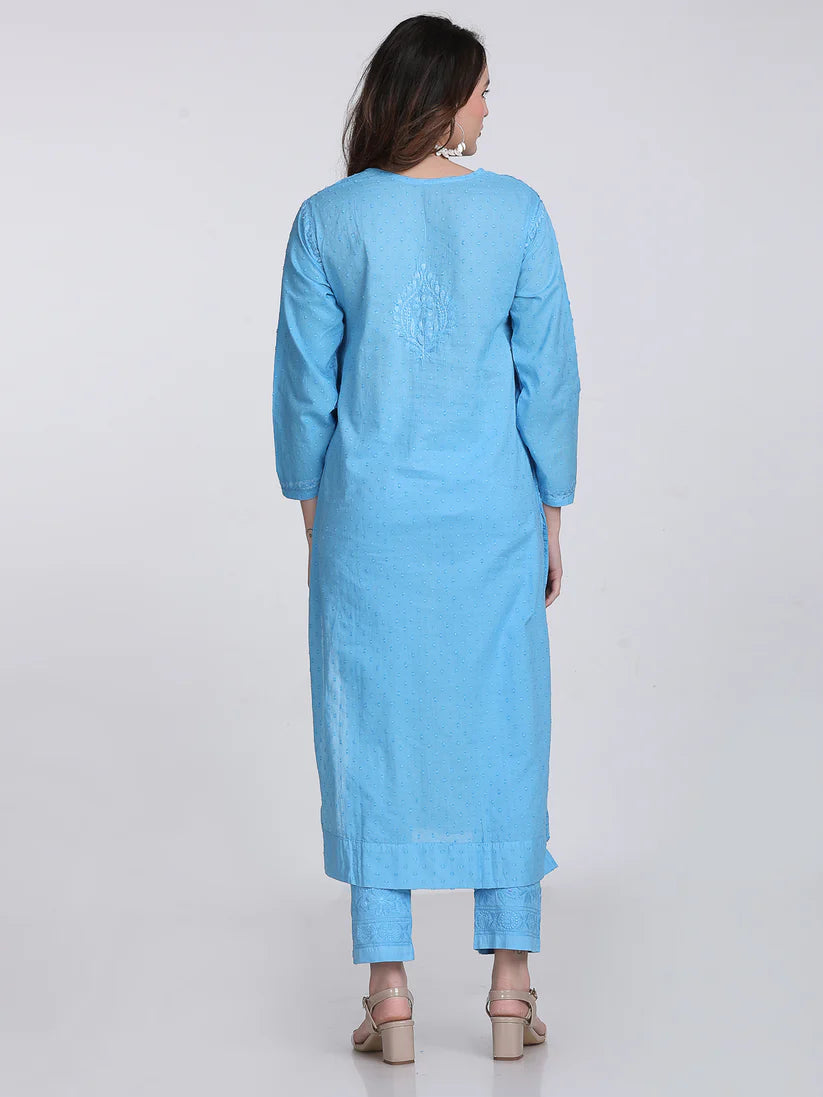 Nazm Chikankari Dobby Cotton Women's 2 piece Kurta Set