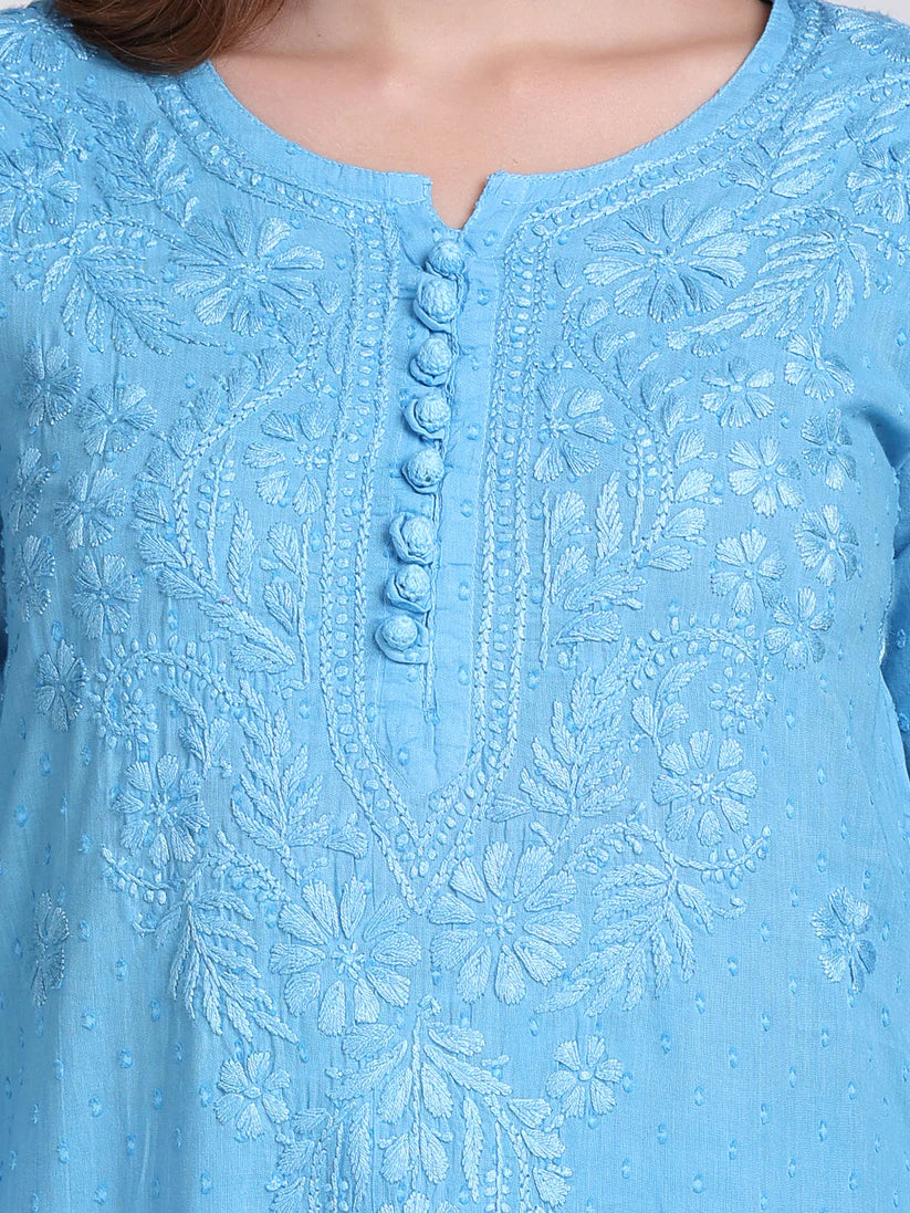 Nazm Chikankari Dobby Cotton Women's 2 piece Kurta Set