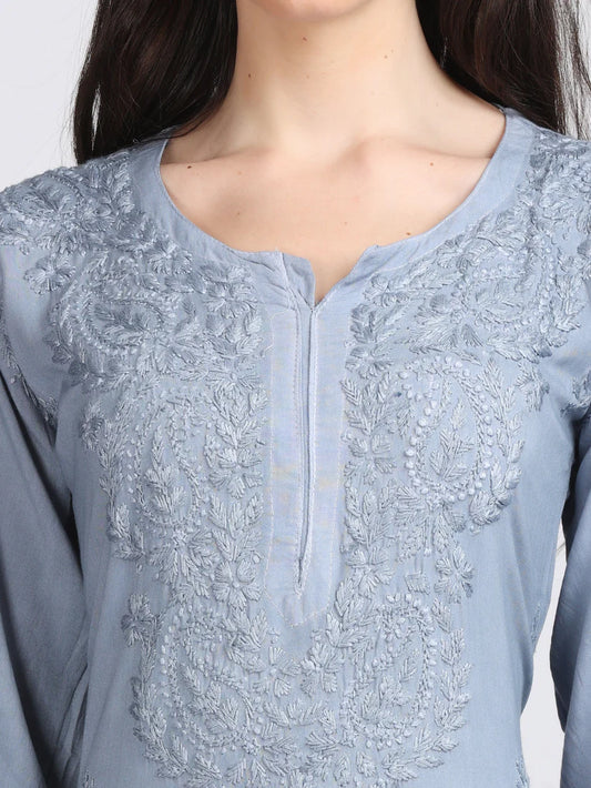Ombre Chikankari Straight Kurtas - Store Chikankari