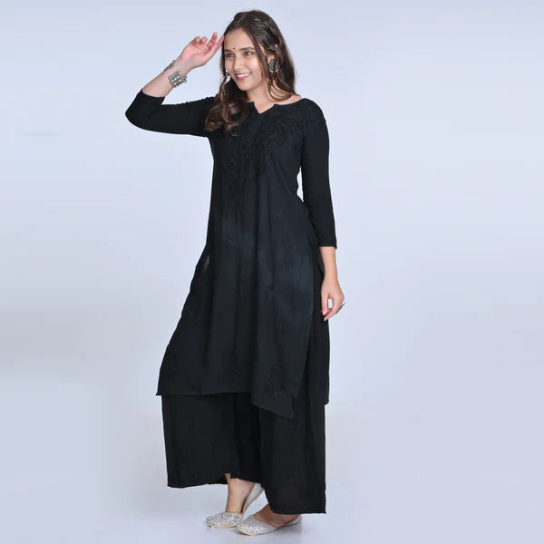 Sanya Chikankari Rayon Ombre 3 piece Set - Store Chikankari