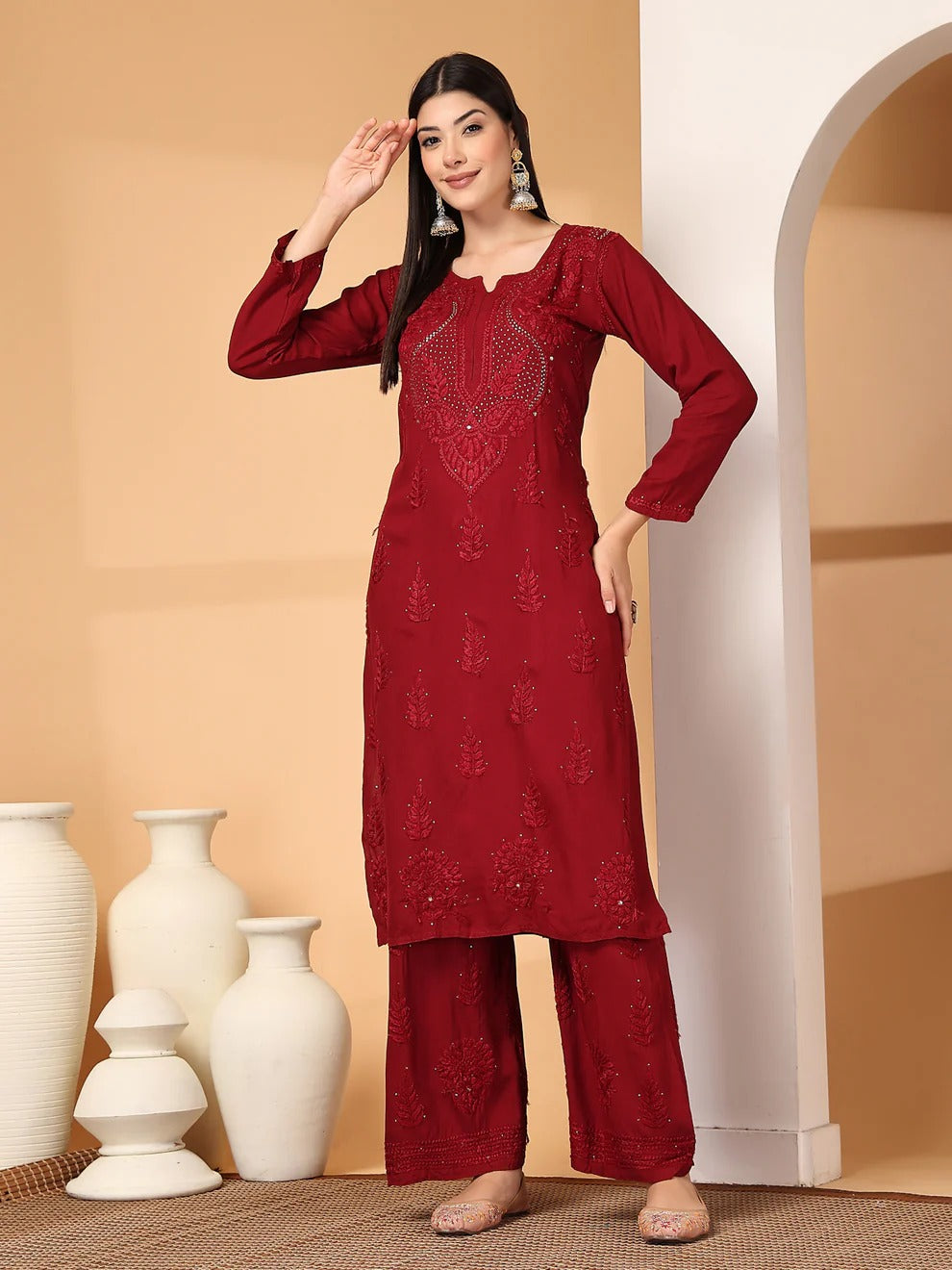 Mukaish cotton cord-set