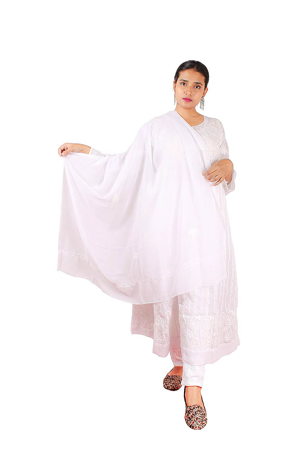 Georgette Aari Embroidered Anarkali with Dupatta – Regal & Graceful Ensemble | Store Chikankari - Store Chikankari