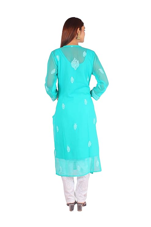 Georgette Chikankari Women’s Kurta with Lining – Elegant & Comfortable Ethnic Wear | Store Chikankari