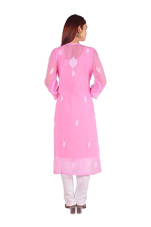 Georgette Chikankari Women’s Kurta with Lining – Elegant & Comfortable Ethnic Wear | Store Chikankari