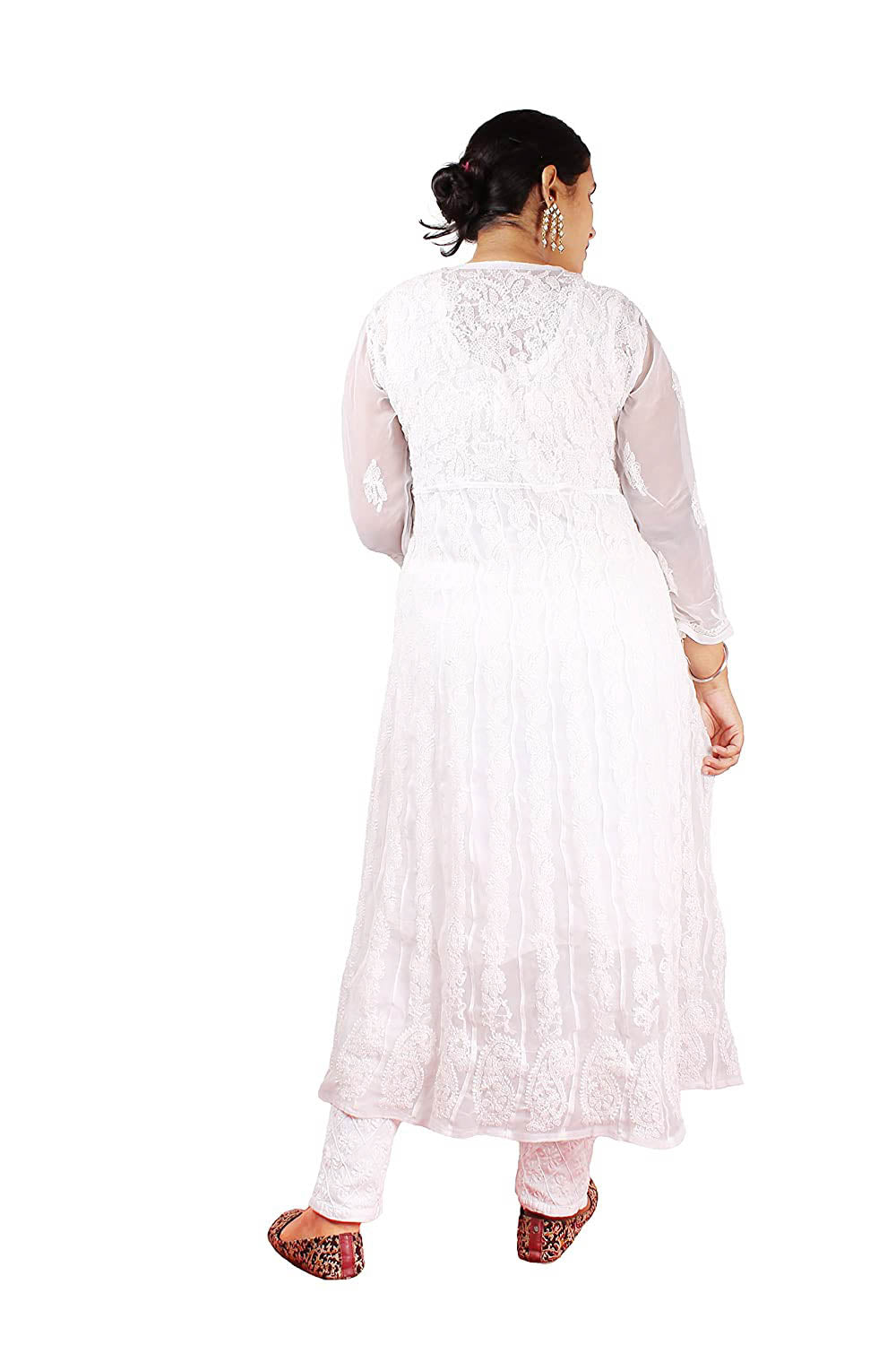 Georgette Aari Embroidered Anarkali with Dupatta – Regal & Graceful Ensemble | Store Chikankari - Store Chikankari
