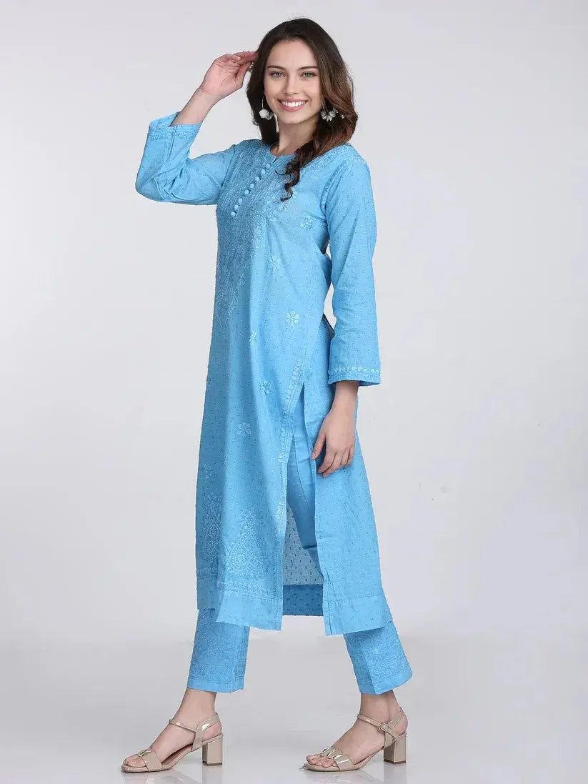 Nazm Chikankari Dobby Cotton Women's 2 piece Kurta Set