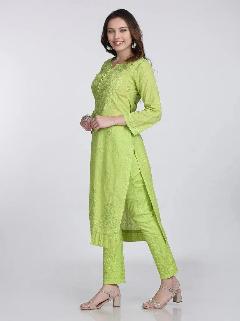 Nazm Chikankari Dobby Cotton Women's 2 piece Kurta Set
