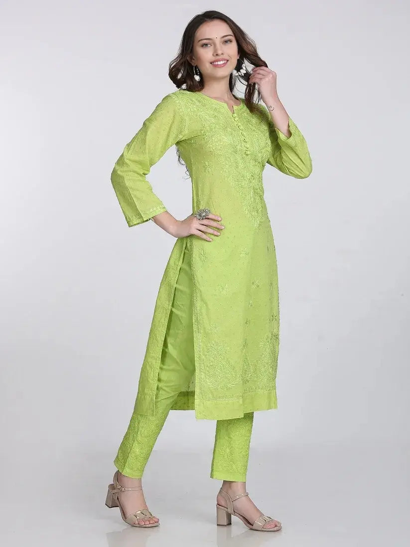Nazm Chikankari Dobby Cotton Women's 2 piece Kurta Set