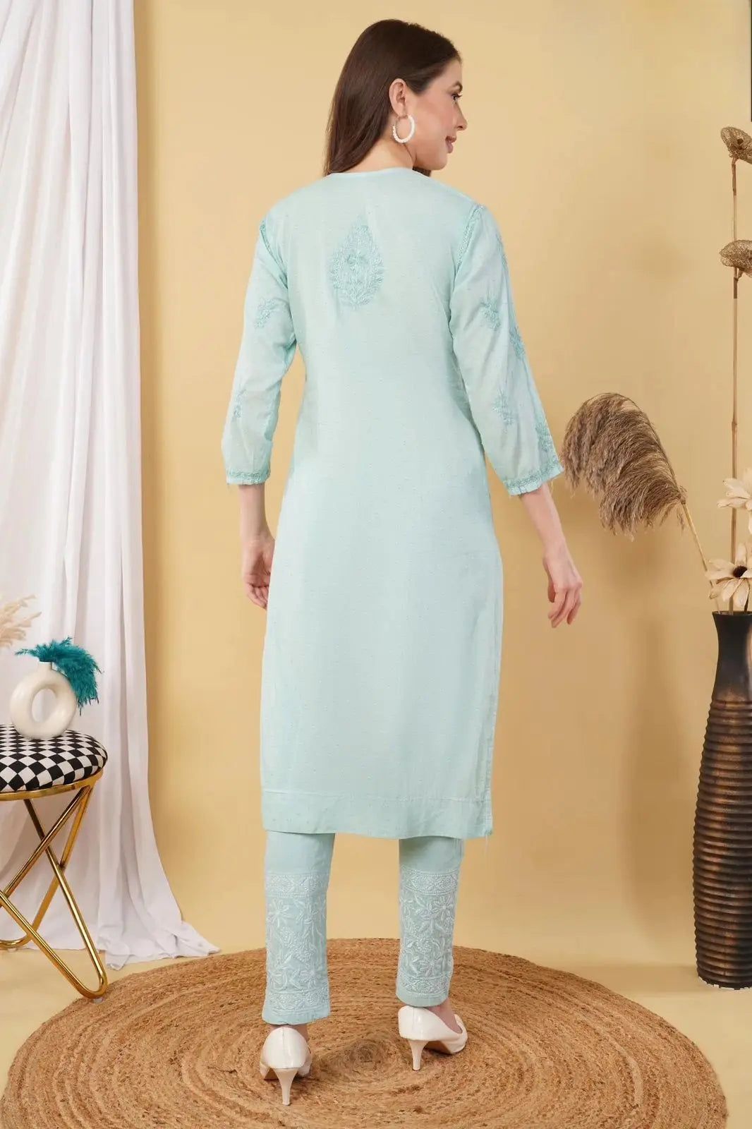 Nazm Chikankari Dobby Cotton Women's 2 piece Kurta Set