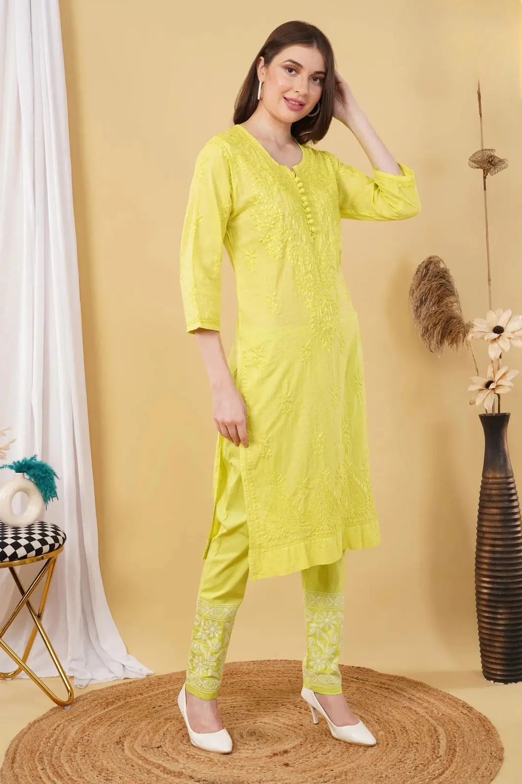 Nazm Chikankari Dobby Cotton Women's 2 piece Kurta Set