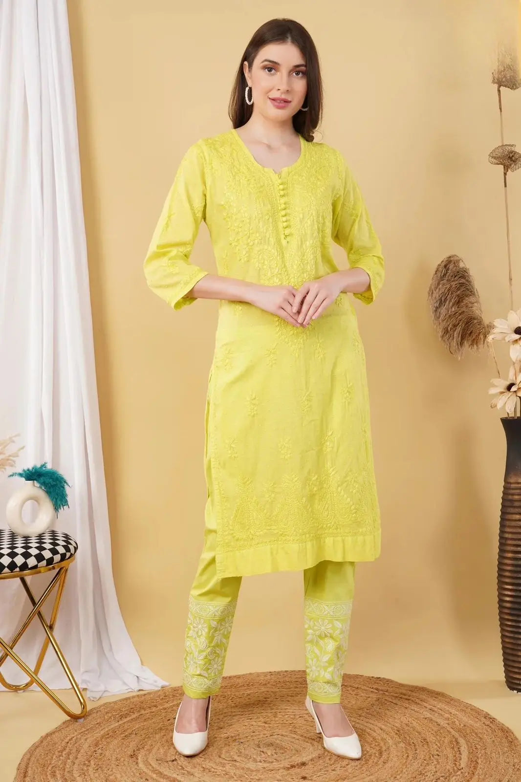 Nazm Chikankari Dobby Cotton Women's 2 piece Kurta Set