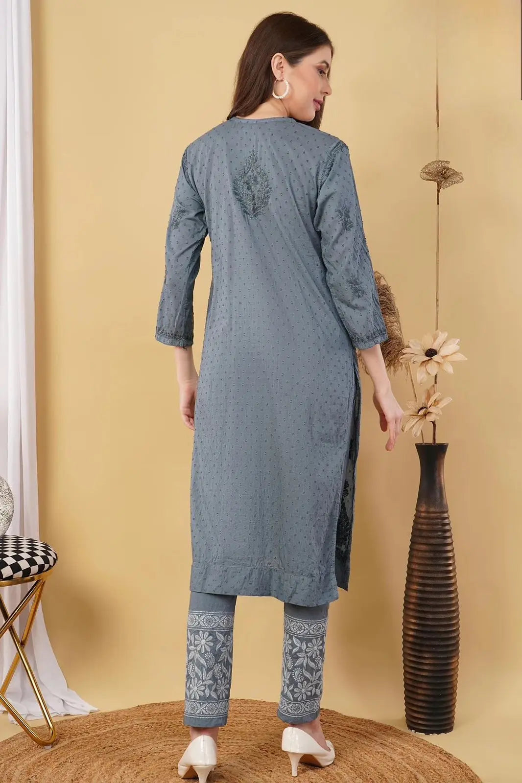 Nazm Chikankari Dobby Cotton Women's 2 piece Kurta Set