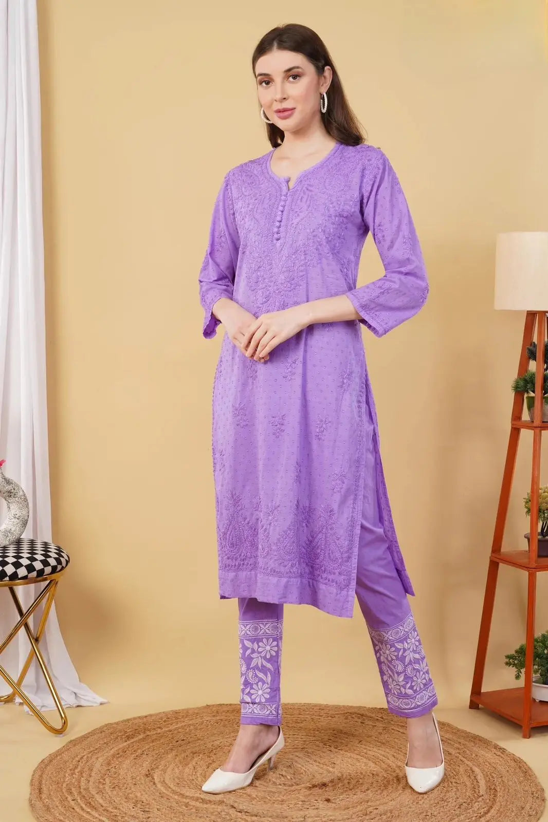 Nazm Chikankari Dobby Cotton Women's 2 piece Kurta Set