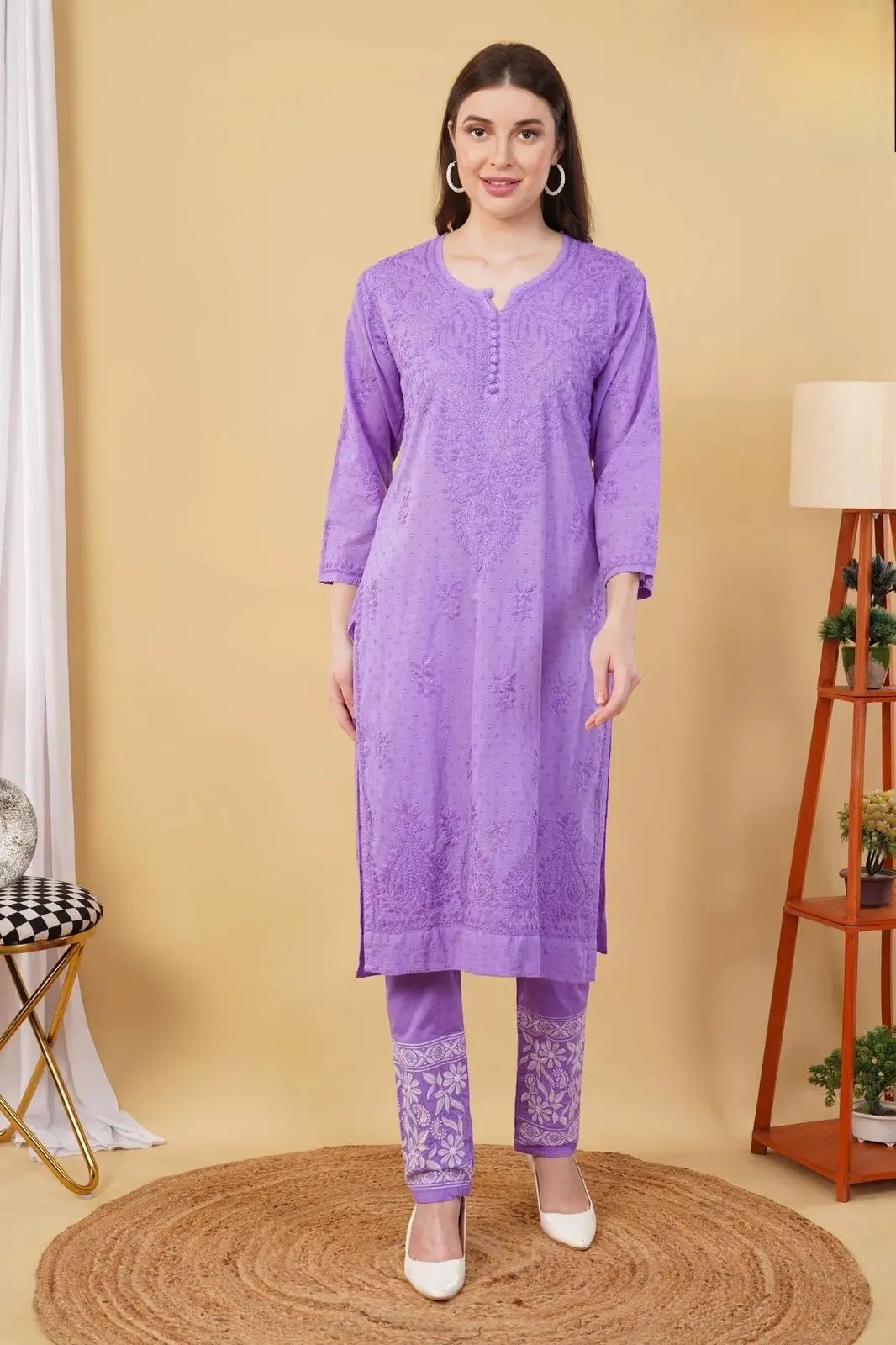 Nazm Chikankari Dobby Cotton Women's 2 piece Kurta Set