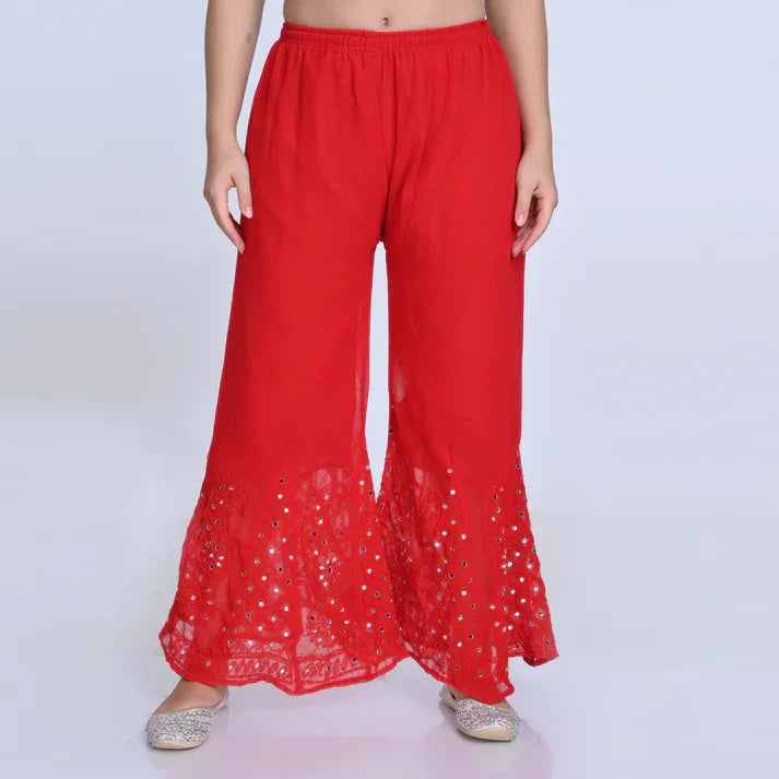 Ayna Georgette Chikankari 3 Piece Mirror Dyed Set with Coordinating Inner - Store Chikankari