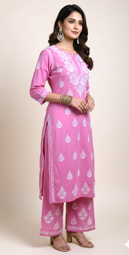 Rayon Chikankari Coord Set (2-Piece)