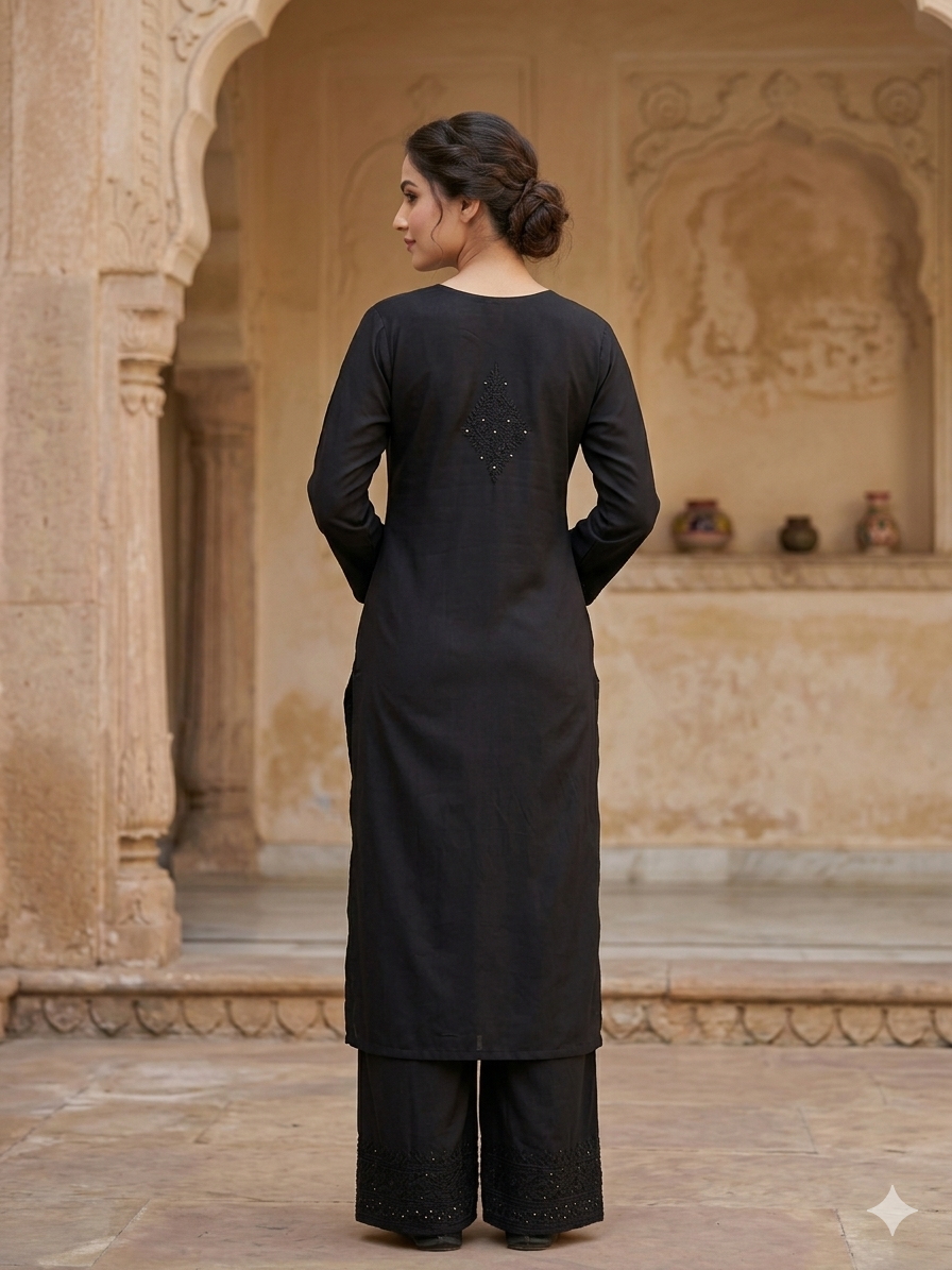 Sitara Premium Rayon Chikankari Coord Set with Mukaish Work for Women