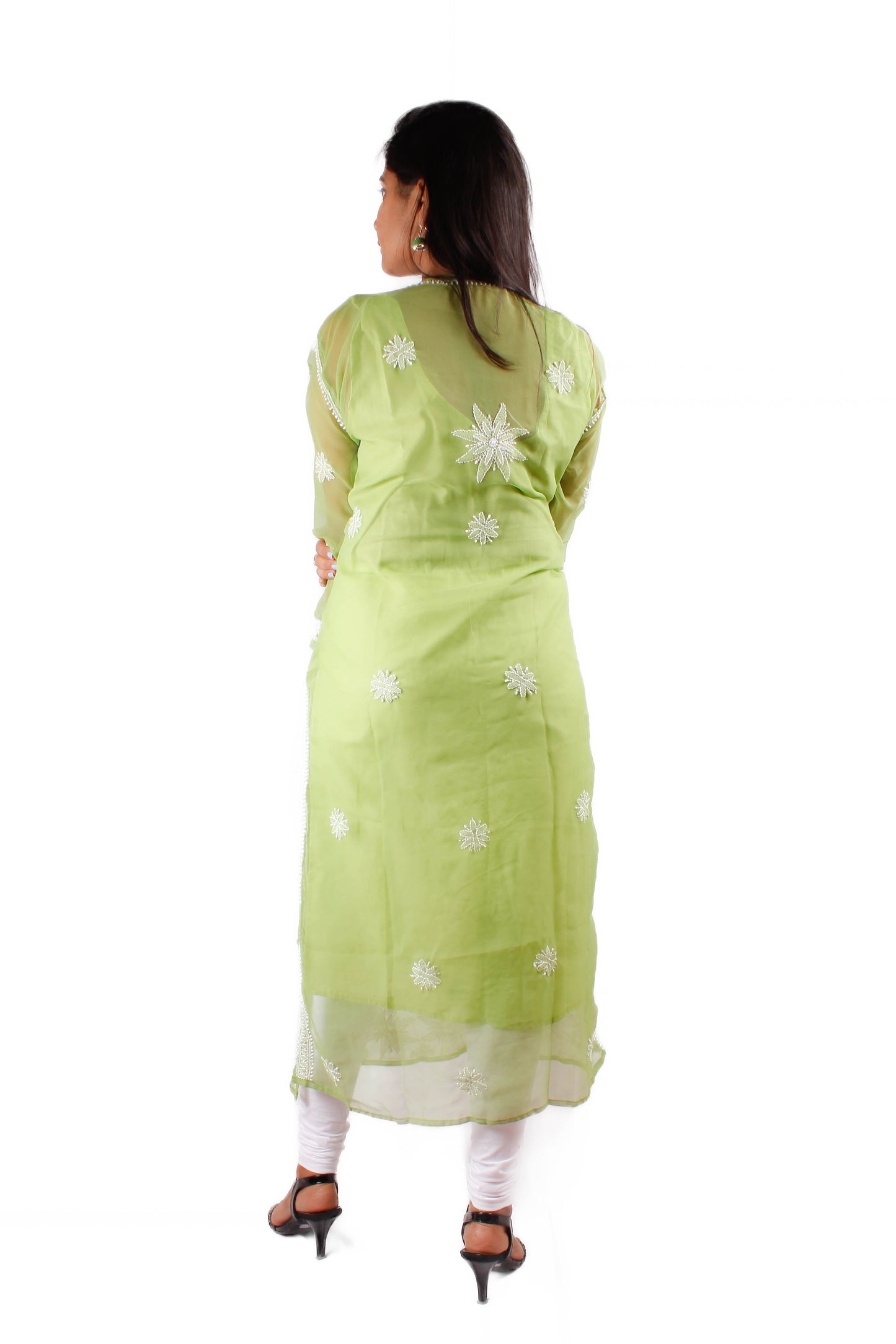 Georgette Chikankari Kurti with Star Jaal Embroidery