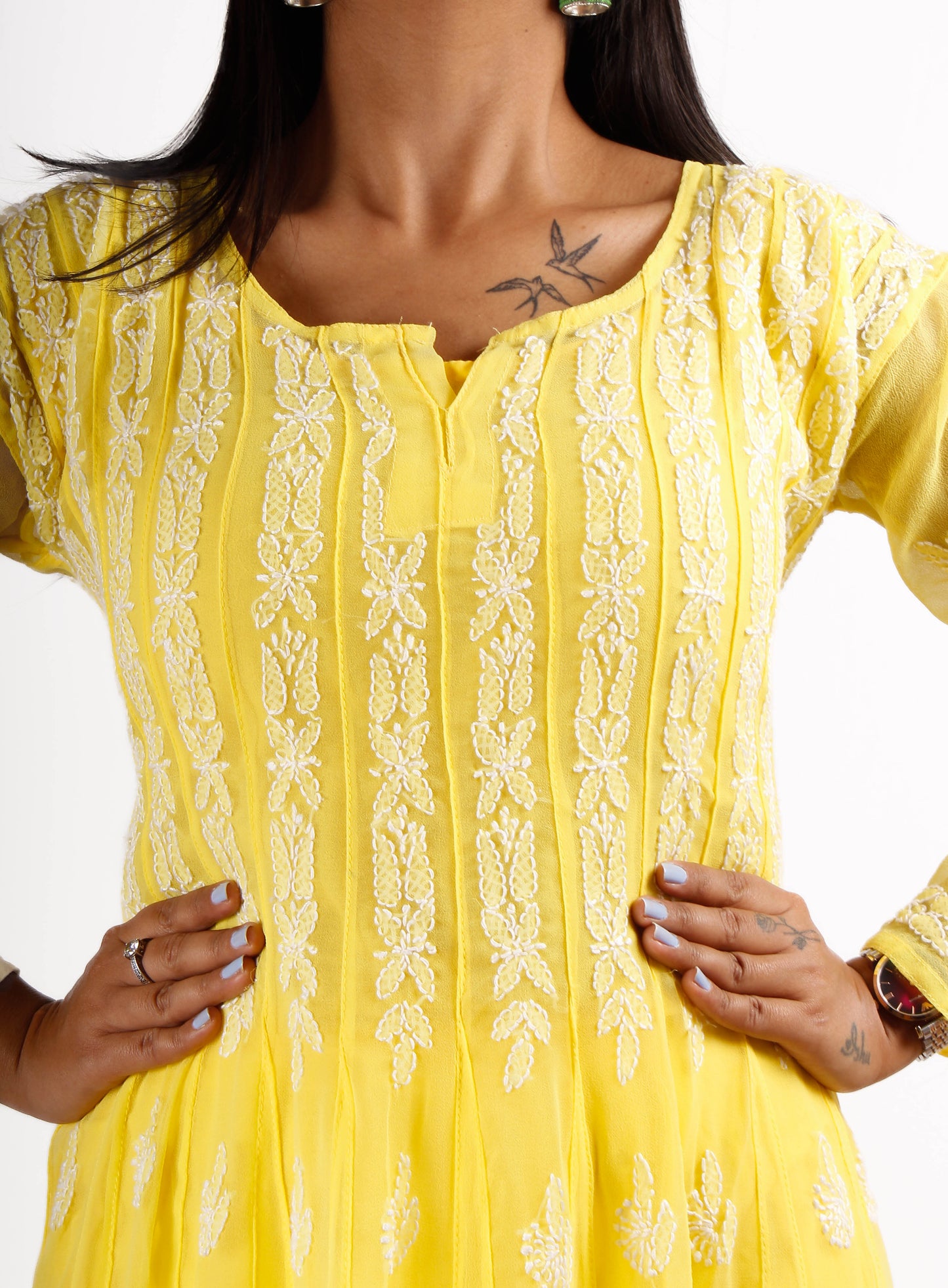 Georgette Chikankari 56 kali Anarkali - Store Chikankari