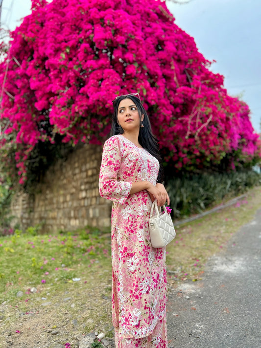 Mulmul Chikankari Cord Set