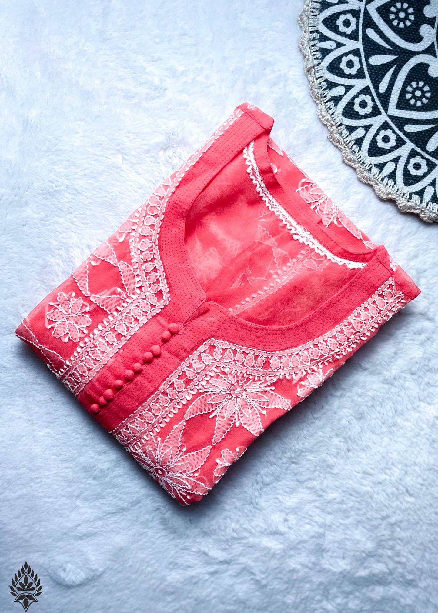 Georgette Chikankari Kurti with Star Jaal Embroidery