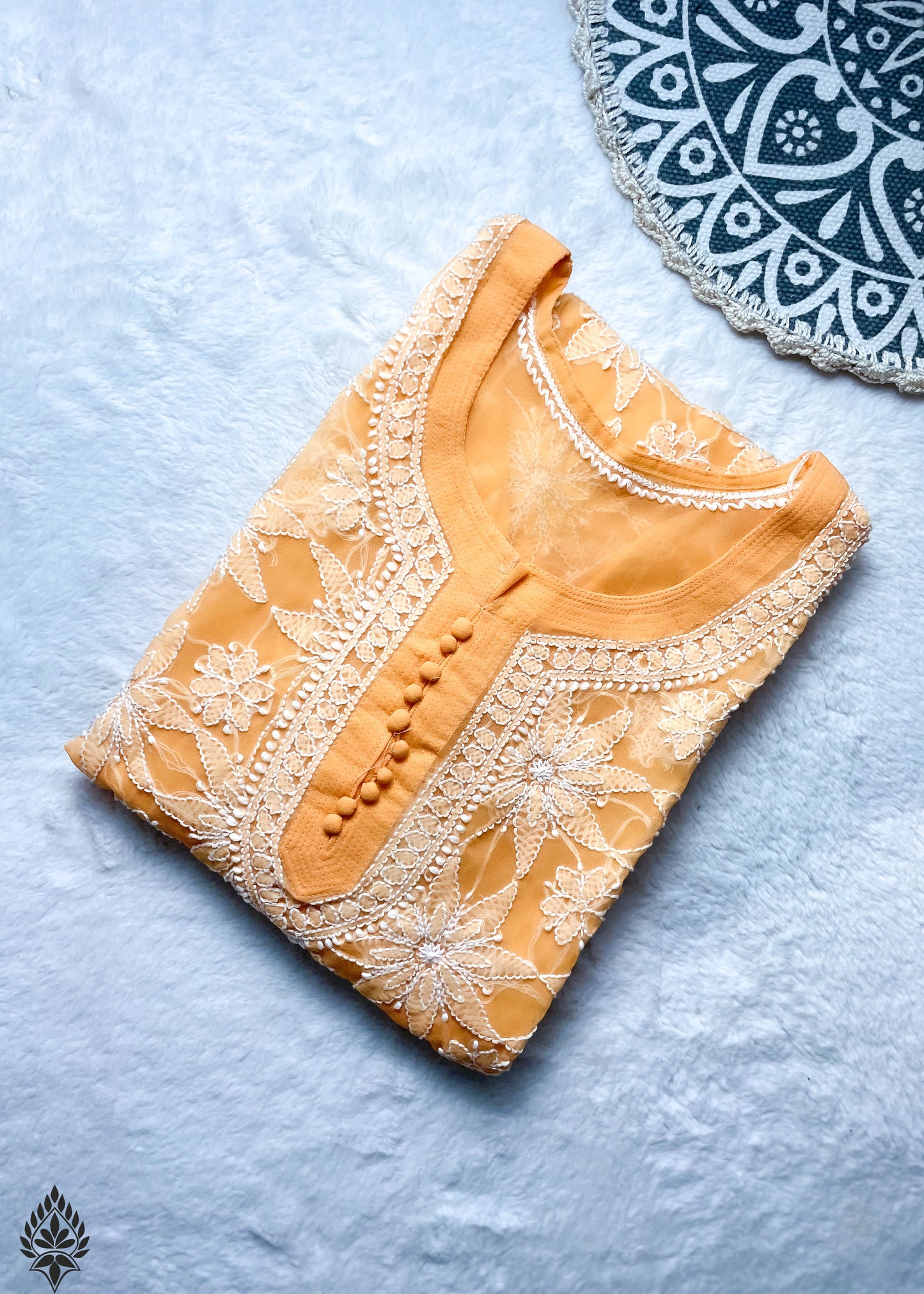 Georgette Chikankari Kurti with Star Jaal Embroidery