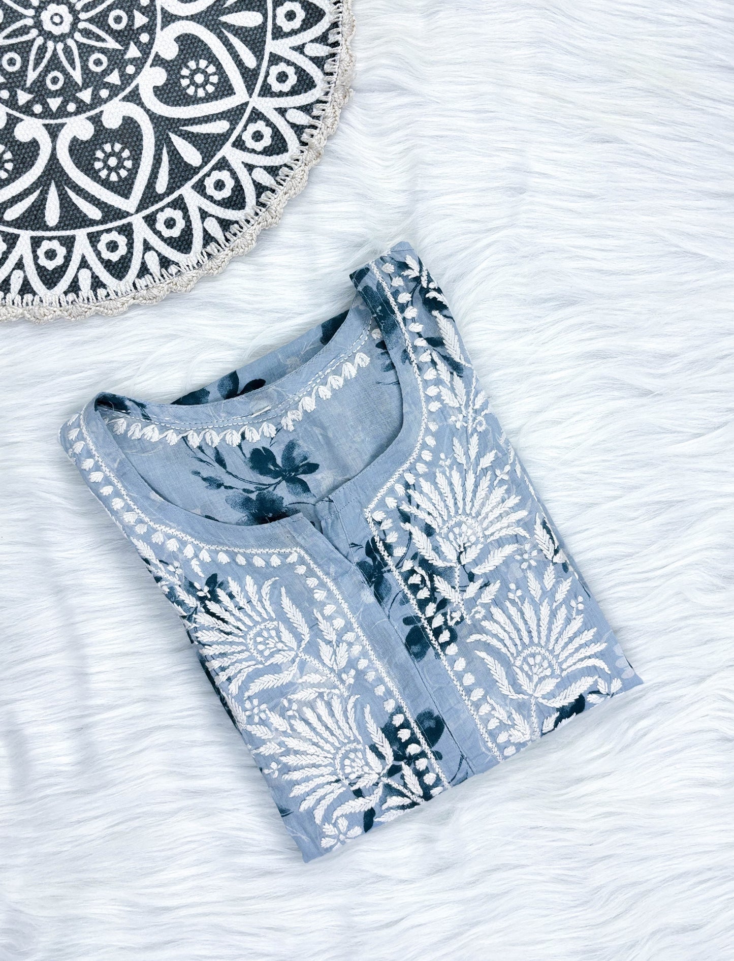 Mulmul Chikankari Printed Kurti – Soft, Elegant & Handcrafted | Store Chikankari
