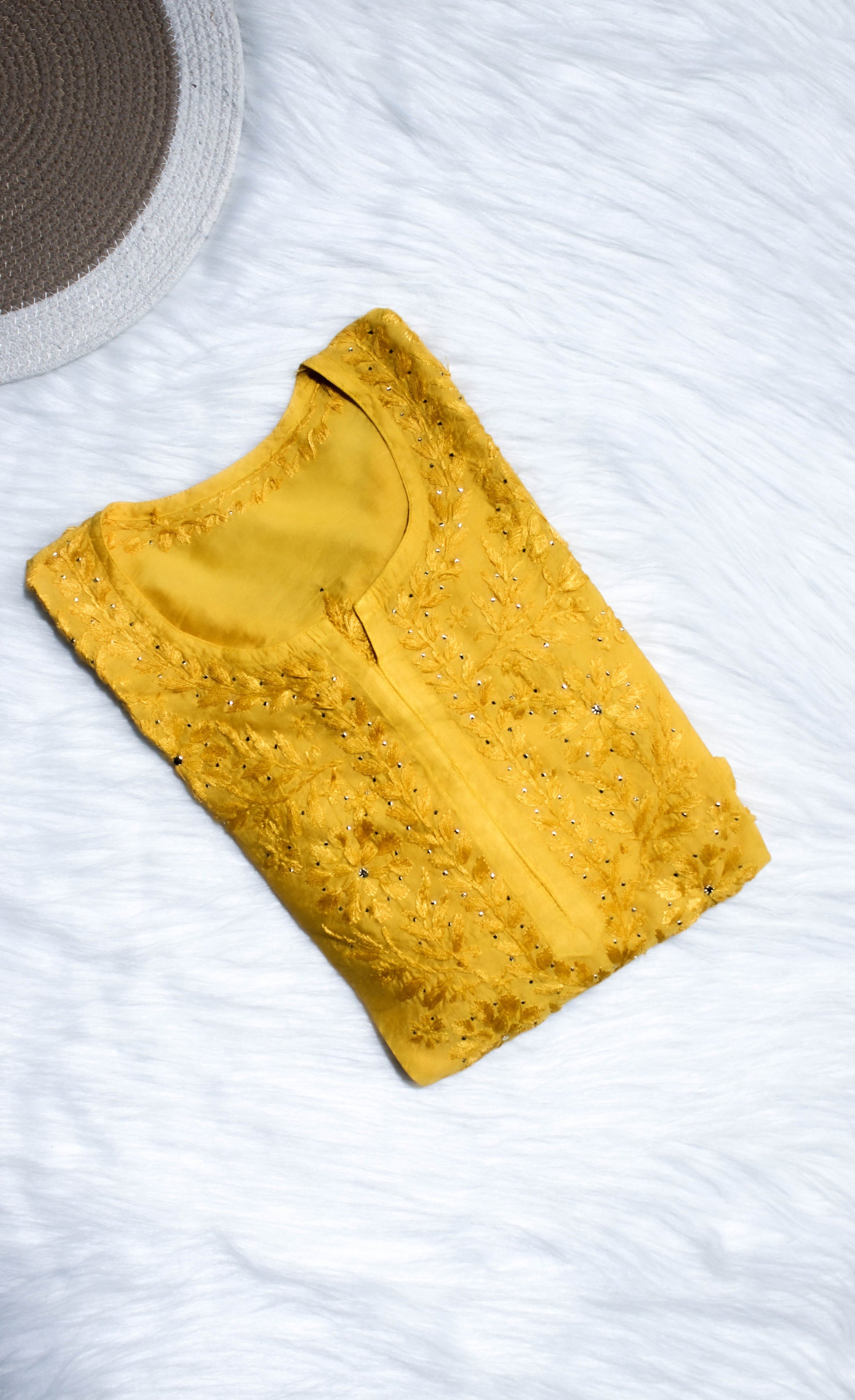 Chanderi Chikankari Mukaish Kurti – Luxe Handcrafted Ethnic Elegance | Store Chikankari - Store Chikankari