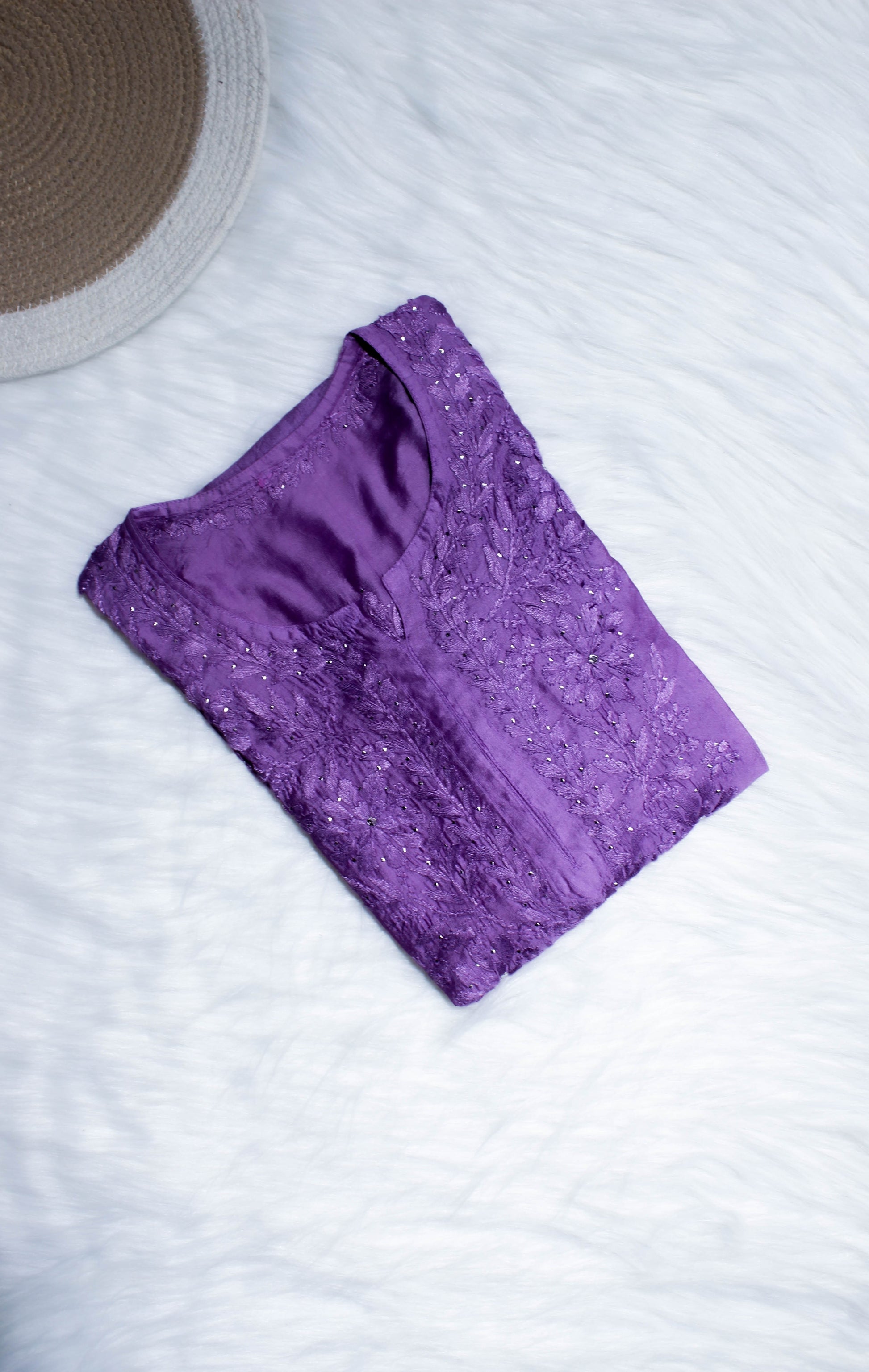 Chanderi Chikankari Mukaish Kurti – Luxe Handcrafted Ethnic Elegance | Store Chikankari - Store Chikankari