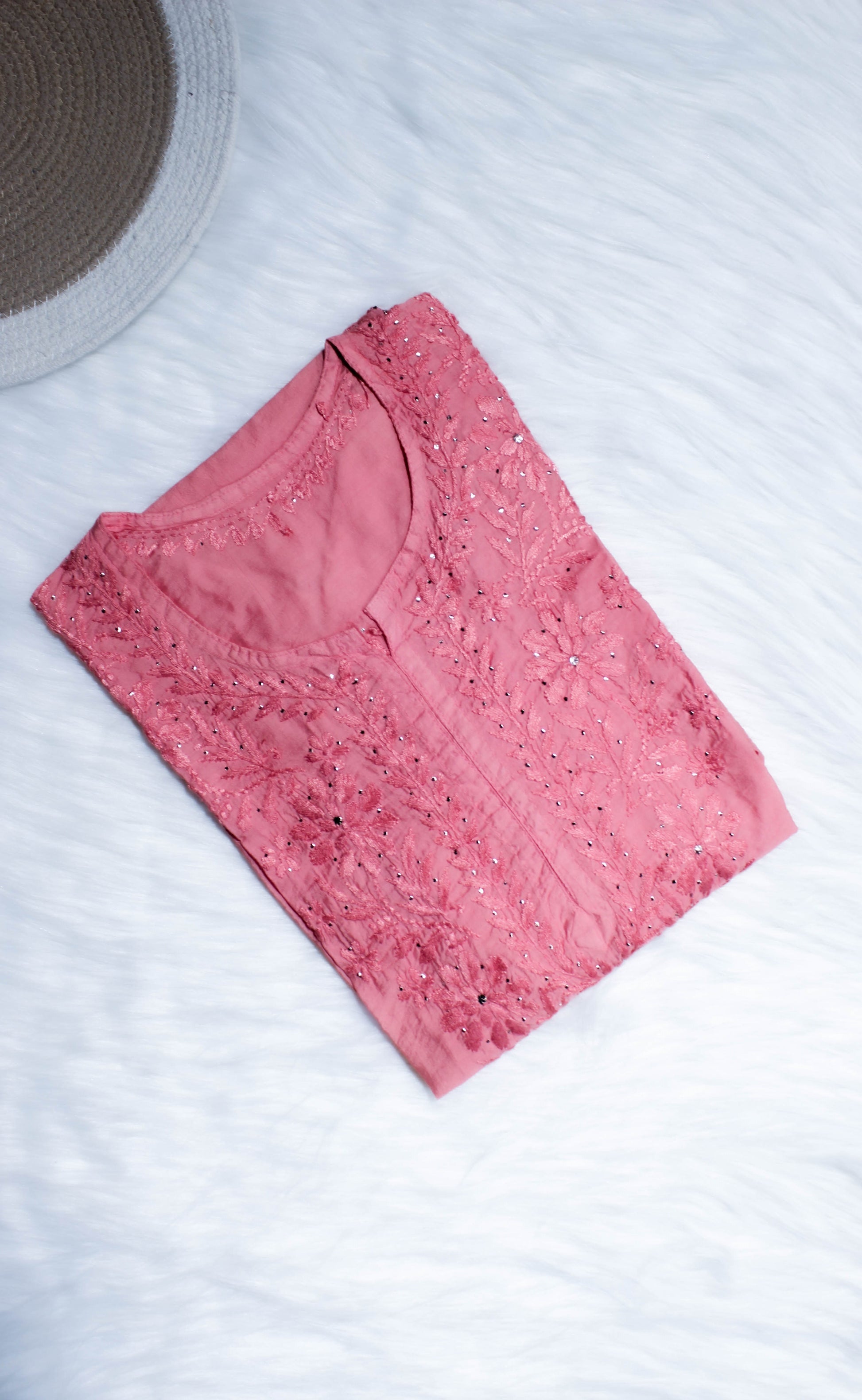 Chanderi Chikankari Mukaish Kurti – Luxe Handcrafted Ethnic Elegance | Store Chikankari - Store Chikankari