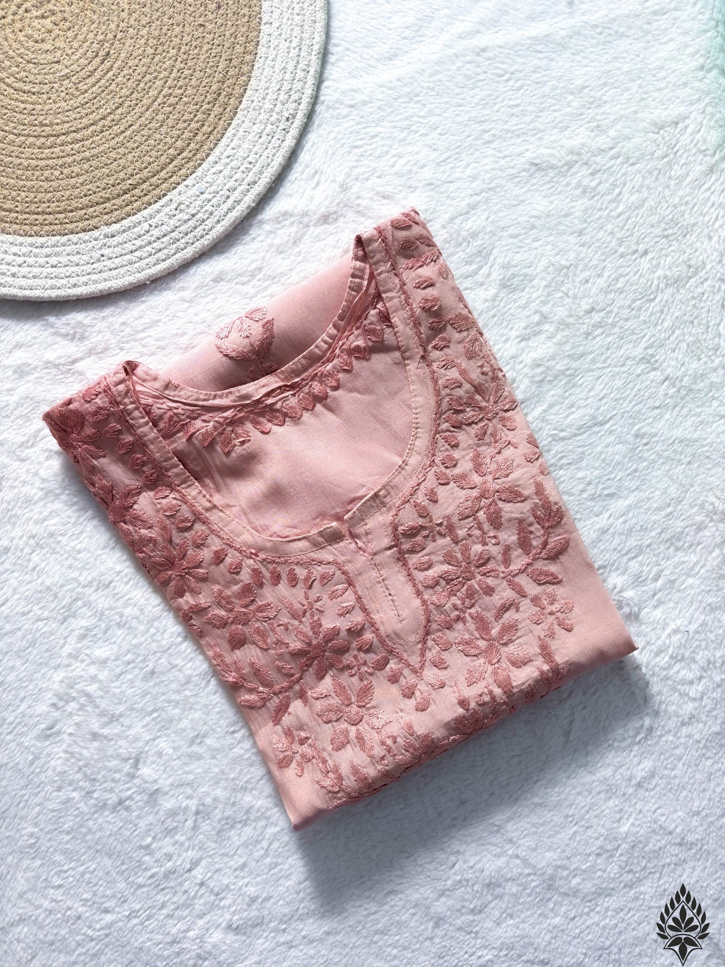 Chanderi Chikankari Short Kurti - Elegant Chanderi Fabric | Handcrafted Lucknowi Embroidery