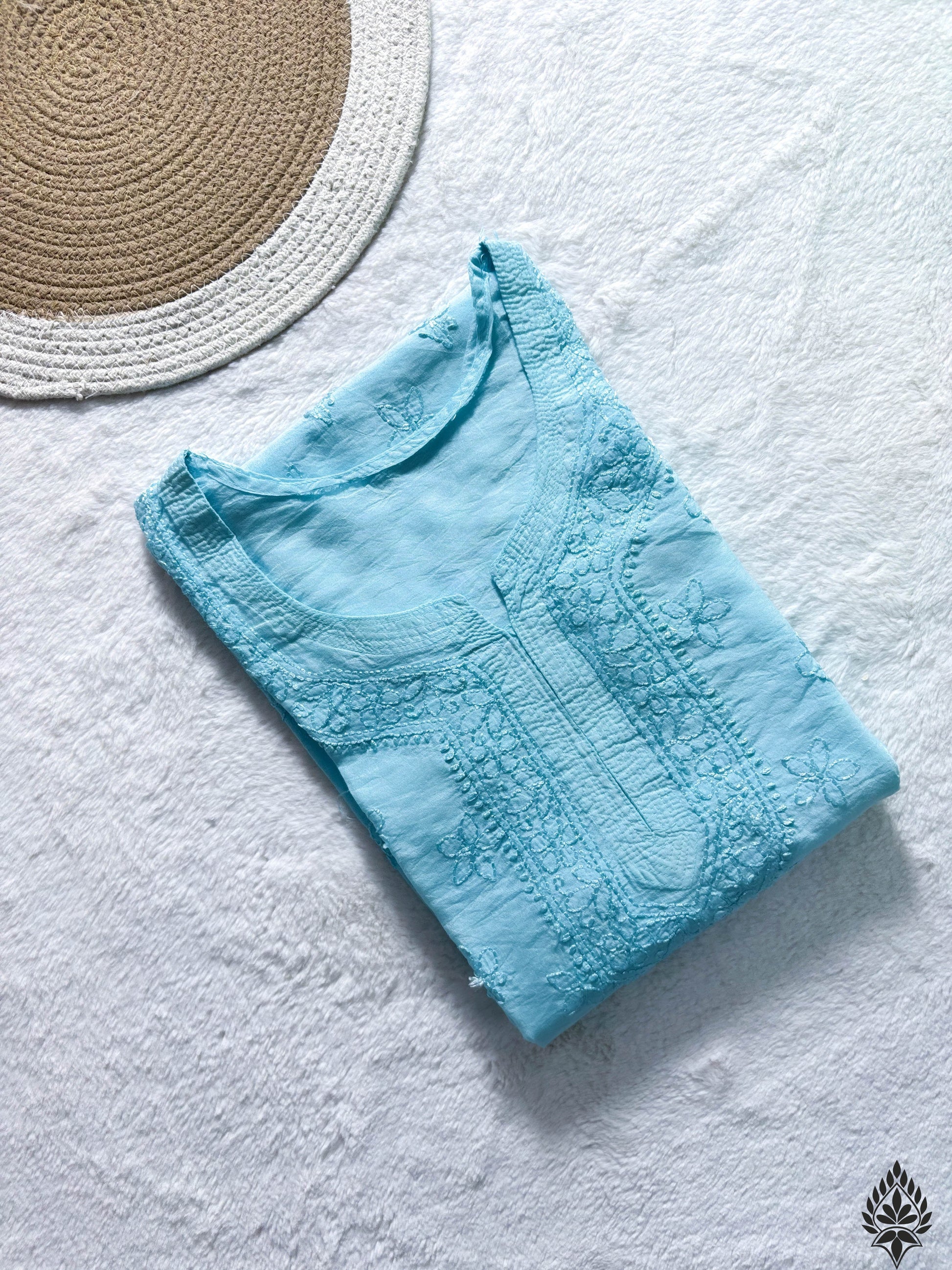 Chanderi Chikankari Buti Jaal Kurti – Handcrafted Elegance | Store Chikankari - Store Chikankari