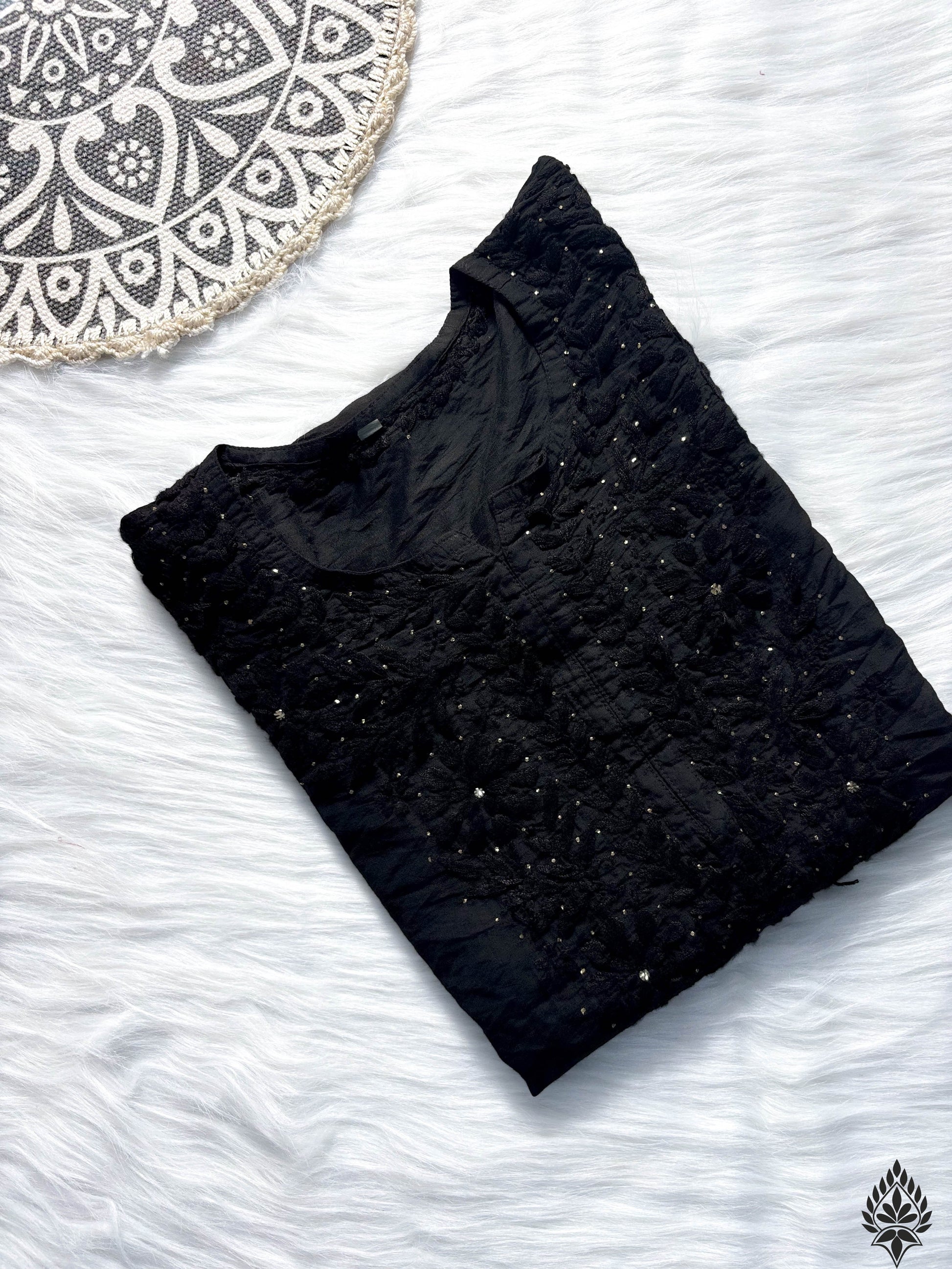 Chanderi Chikankari Mukaish Kurti – Luxe Handcrafted Ethnic Elegance | Store Chikankari - Store Chikankari