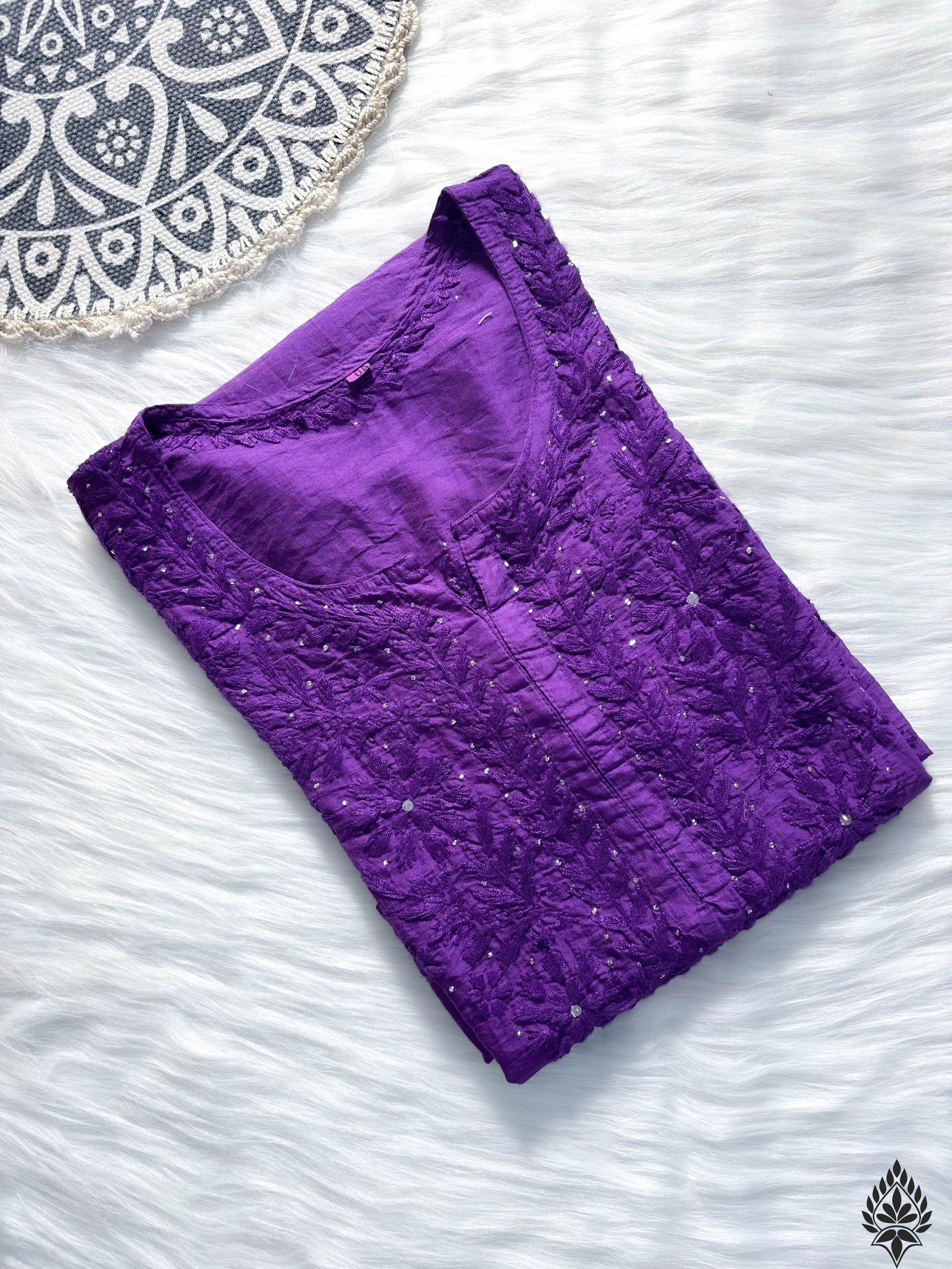 Chanderi Chikankari Mukaish Kurti – Luxe Handcrafted Ethnic Elegance | Store Chikankari - Store Chikankari