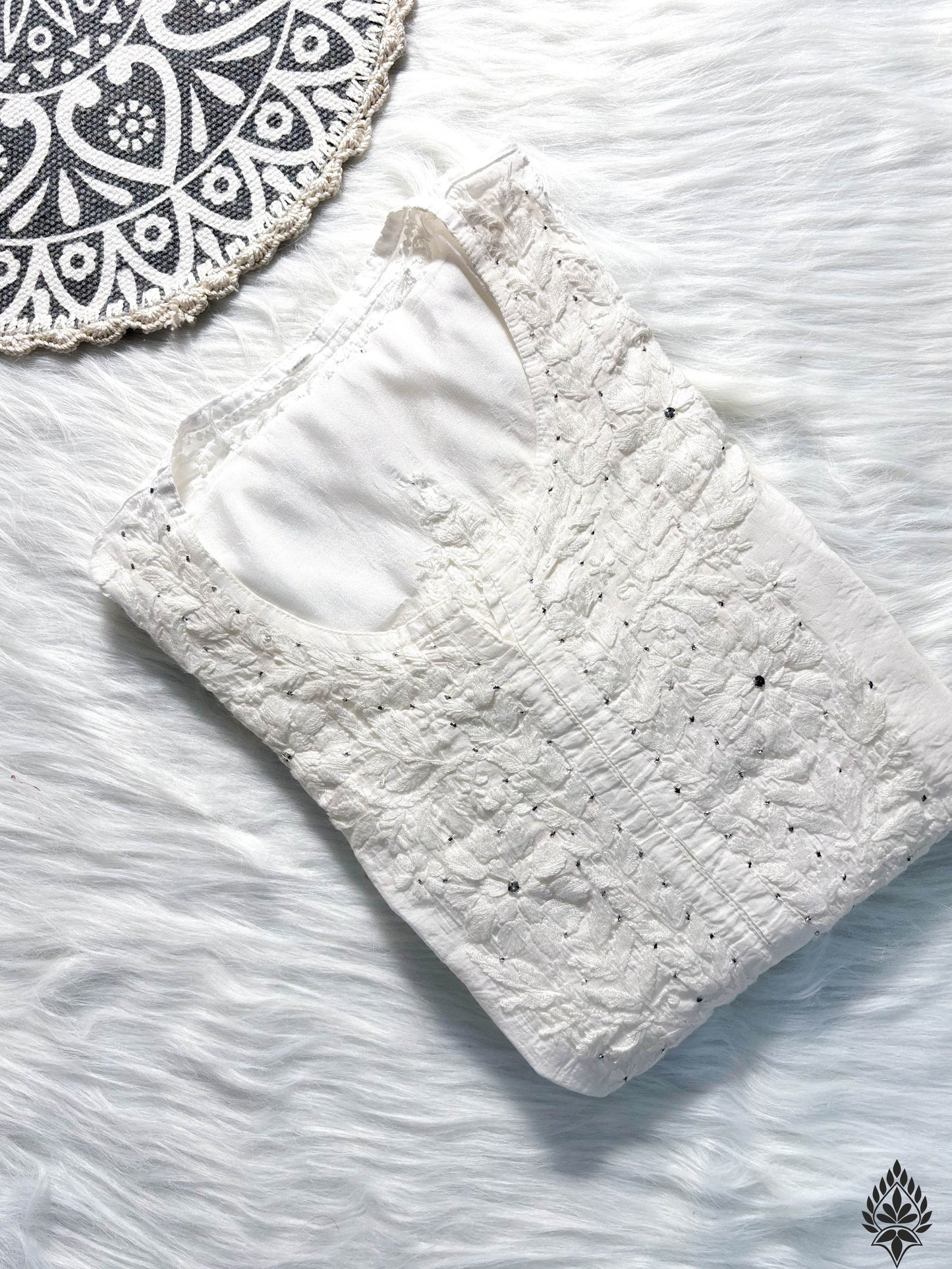 Chanderi Chikankari Mukaish Kurti – Luxe Handcrafted Ethnic Elegance | Store Chikankari