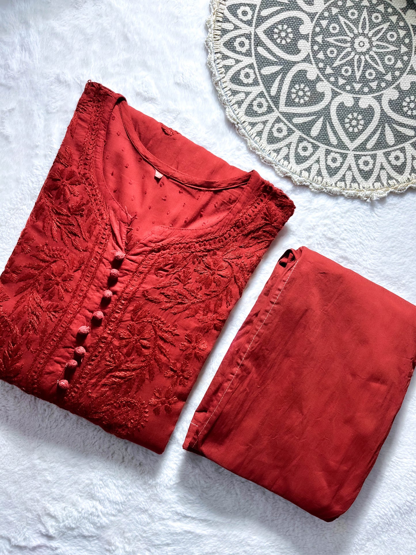 Nazm Chikankari Dobby Cotton Women's 2 piece Kurta Set