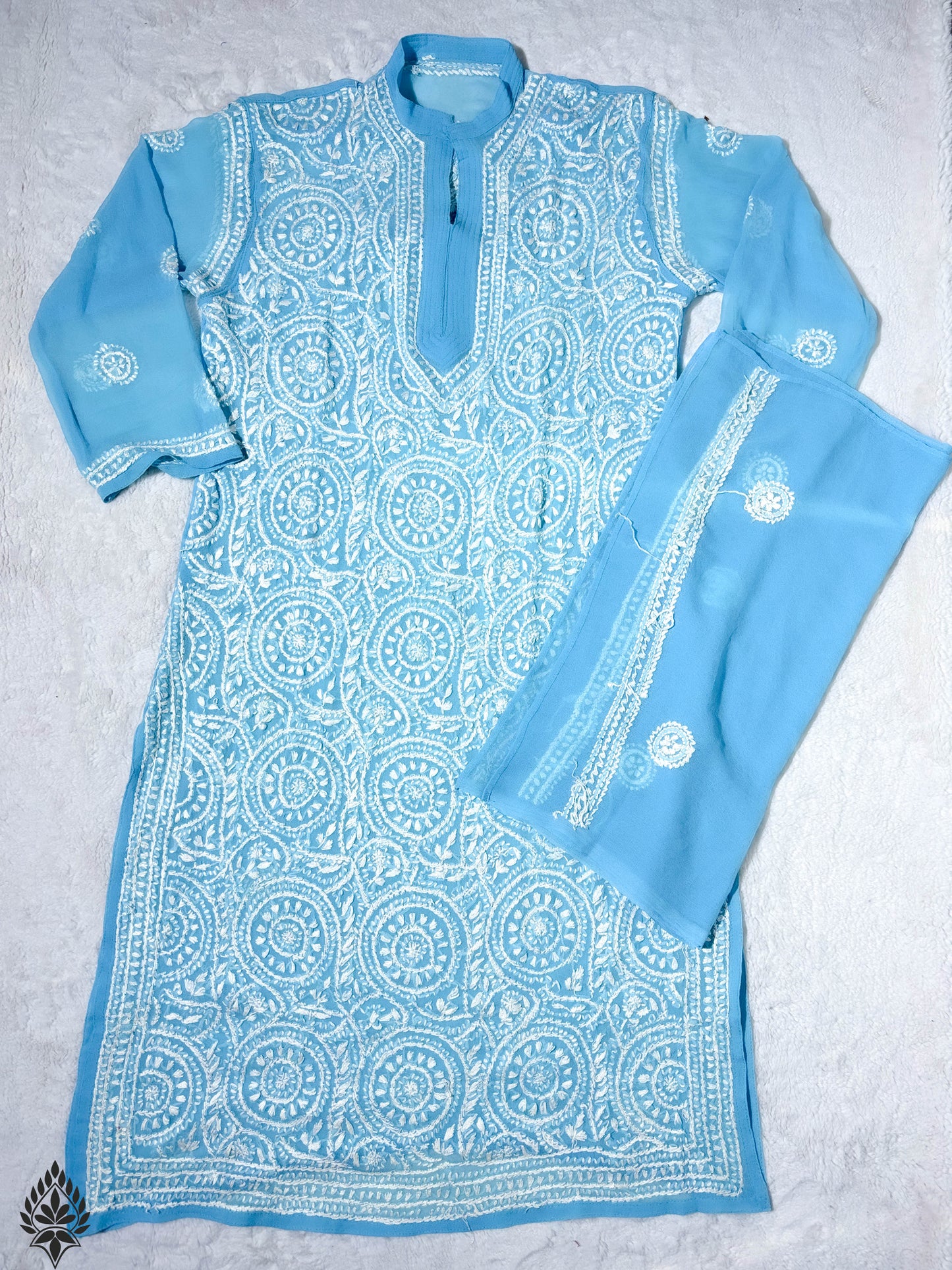 Georgette Chikankari Ring Jaal Dress - Perfect for Ethnic Wear - Store Chikankari