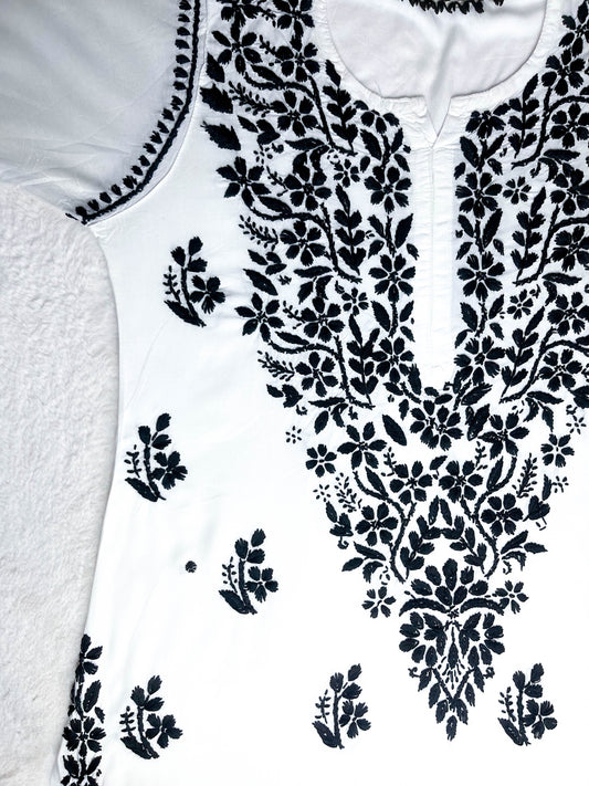 Chikankari Embroidered Modal Kurti with Palazzo – Elegant Ethnic Ensemble | Store Chikankari - Store Chikankari