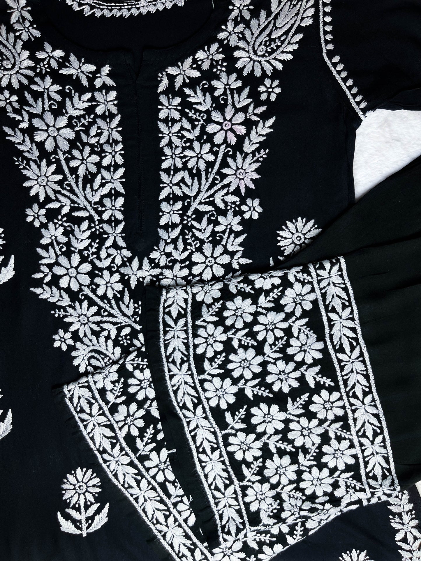 Afreen Chikankari Rayon Kurti & Palazzo – Traditional Elegance with Modern Comfort | Store Chikankari