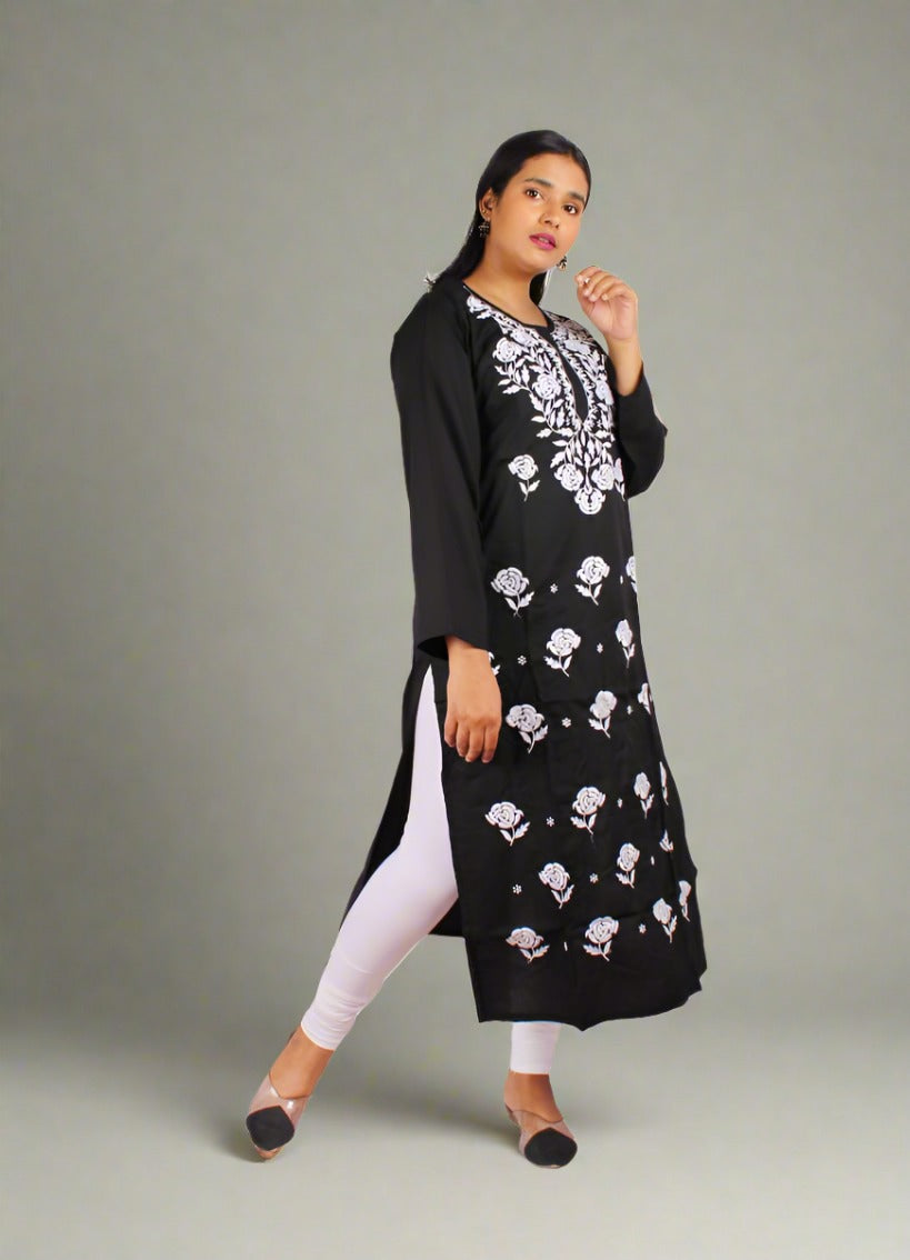 Rayon Chikankari Machine Work Kurti – Soft, Stylish & Affordable Ethnic Wear | Store Chikankari