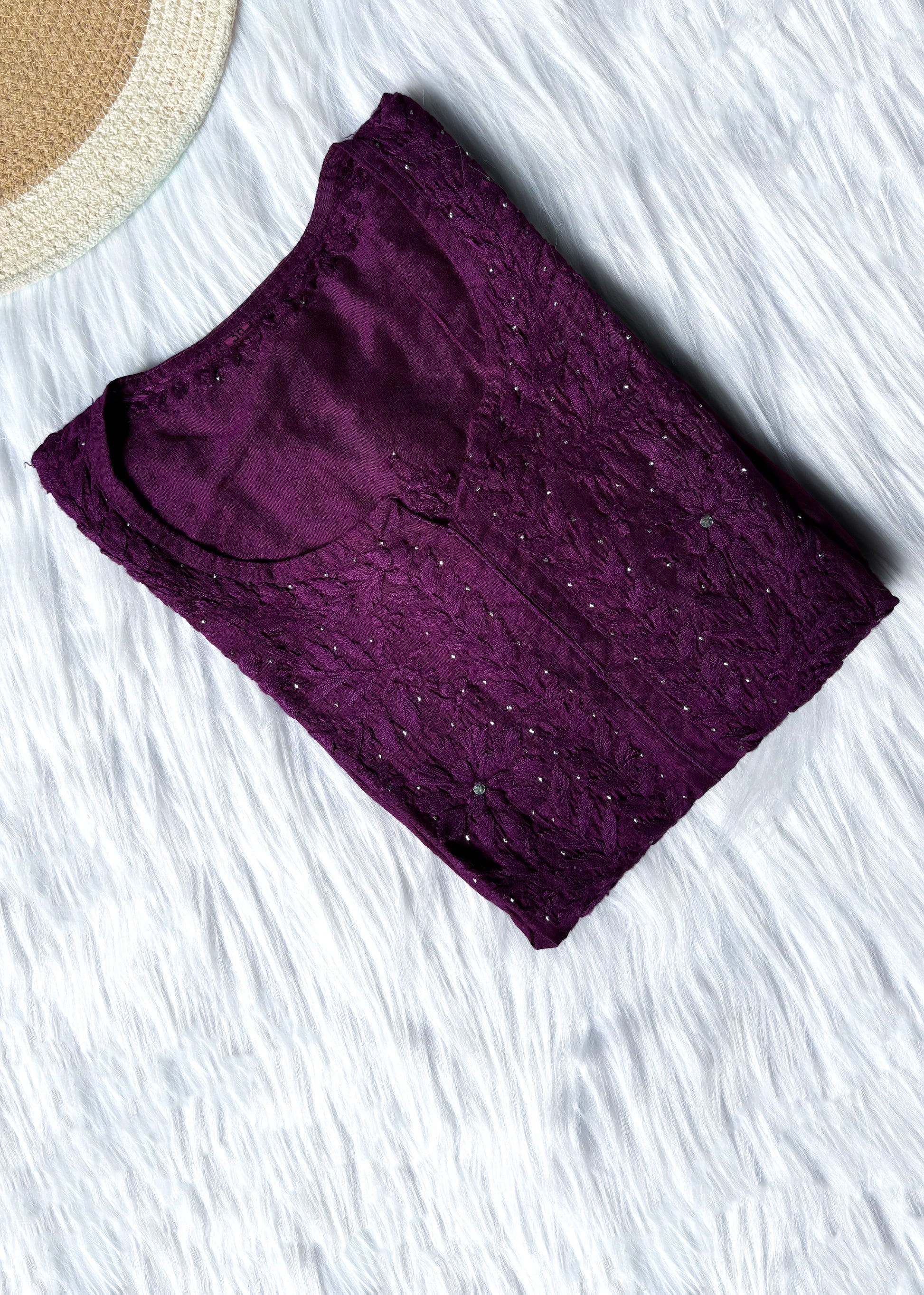 Chanderi Chikankari Mukaish Kurti – Luxe Handcrafted Ethnic Elegance | Store Chikankari - Store Chikankari