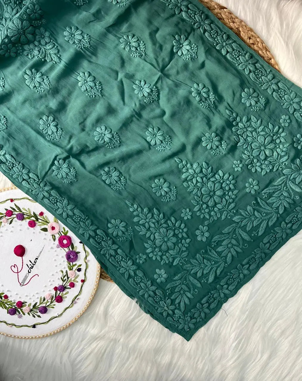 Premium Chikankari Viscose Kurti - Store Chikankari