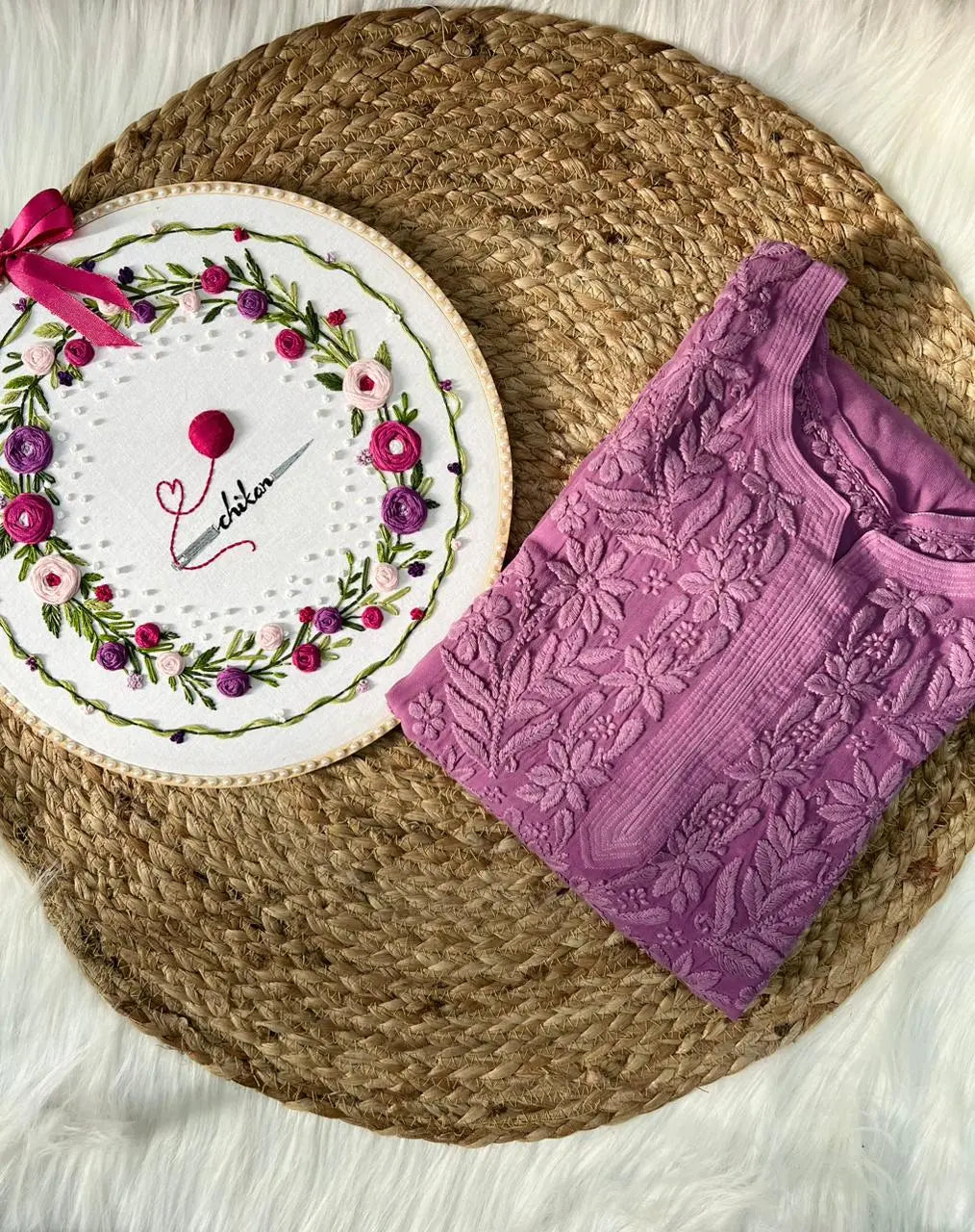 Premium Chikankari Viscose Kurti - Store Chikankari