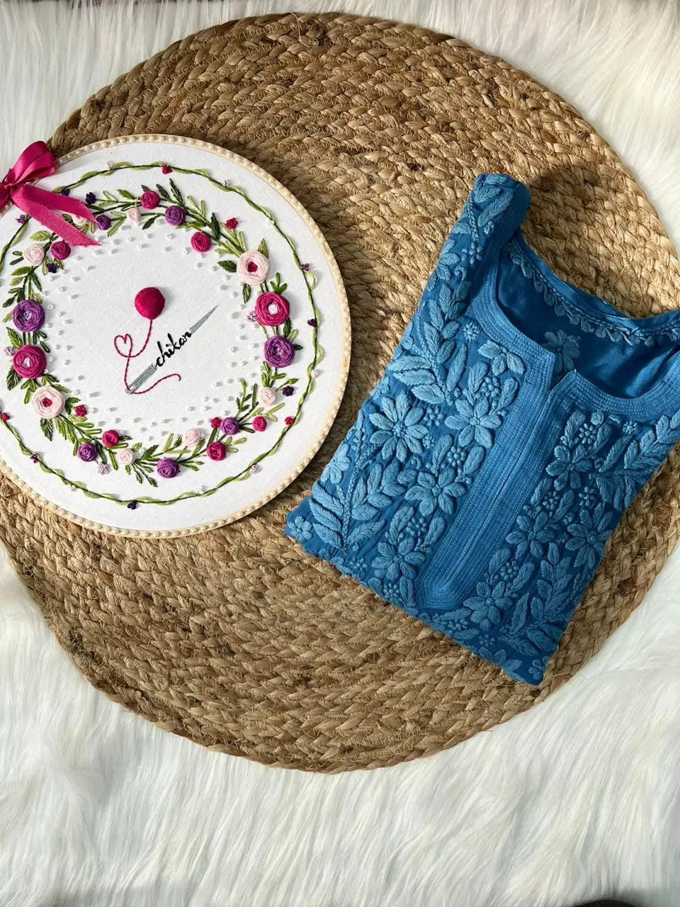 Premium Chikankari Viscose Kurti - Store Chikankari