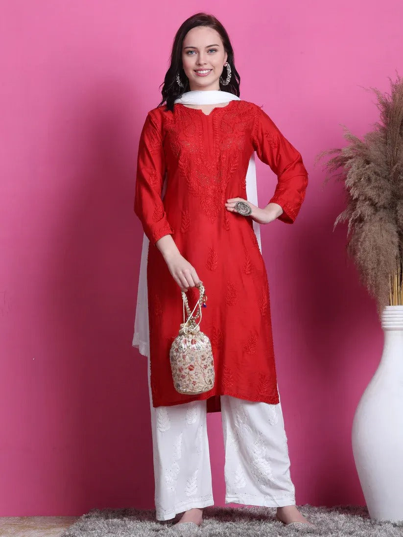 Chanderi Mukaish 3 Piece Set