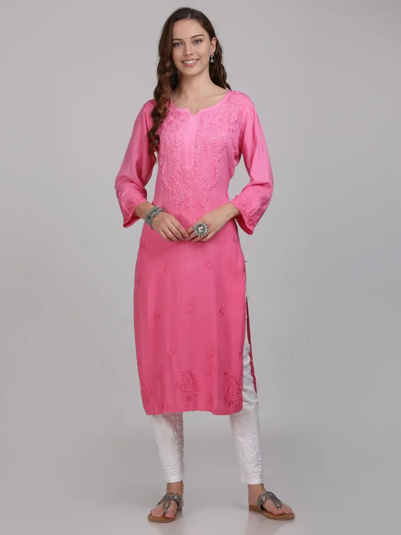 Ombre Chikankari Straight Kurtas - Store Chikankari
