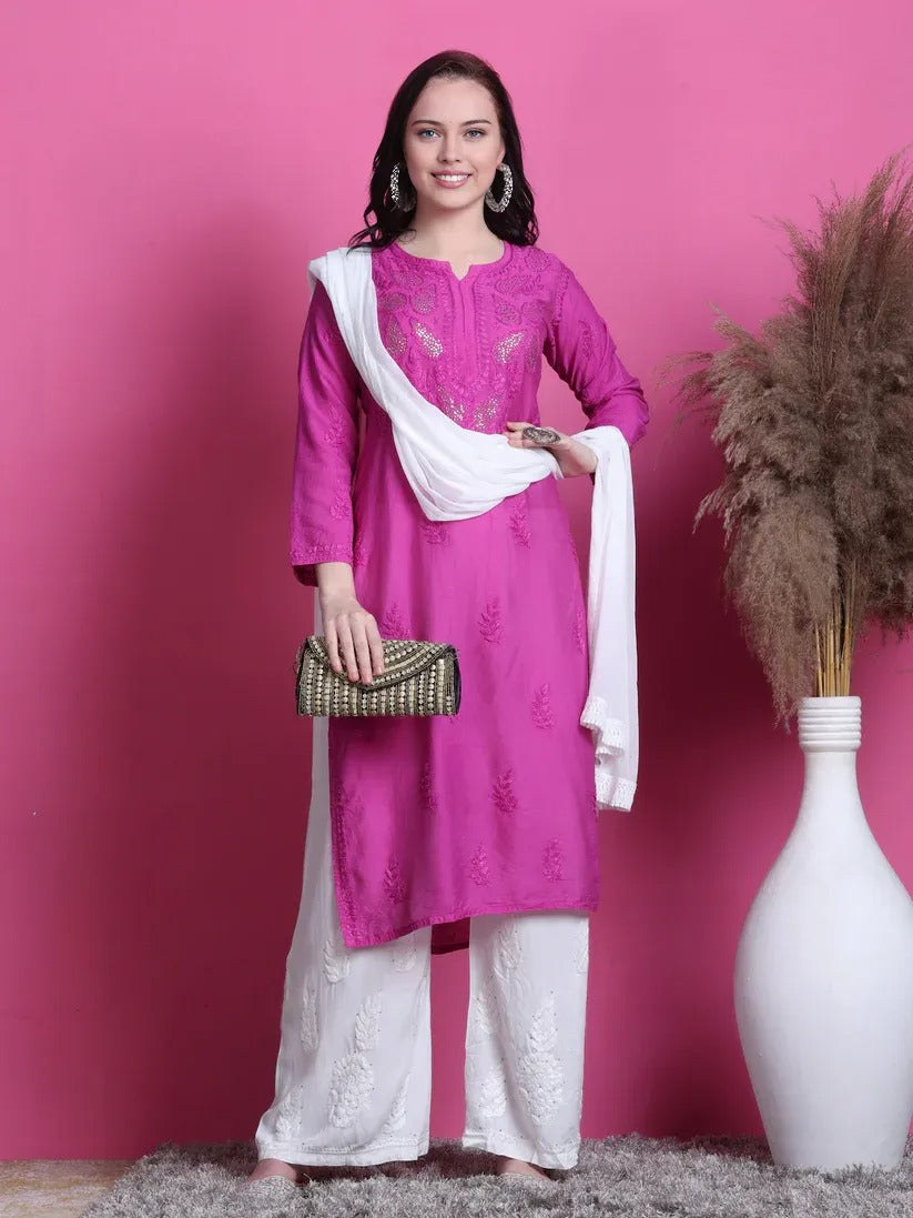 Chanderi Mukaish 3 Piece Set