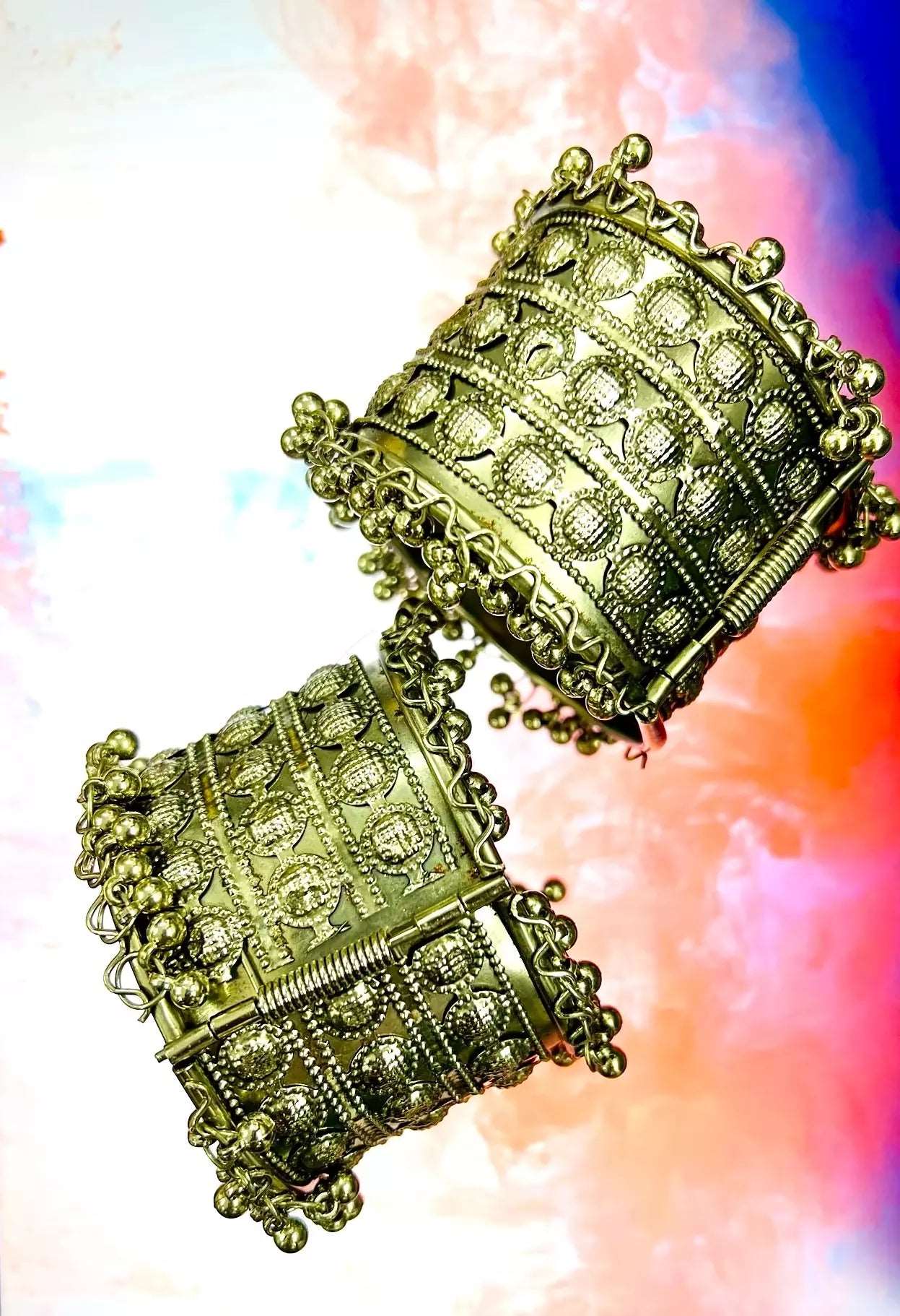 Enchanting Melody: Silver Oxidized Ghungroo Bracelet for Women