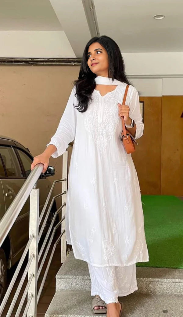 Sanya Chikankari Rayon Ombre 3 piece Set - Store Chikankari